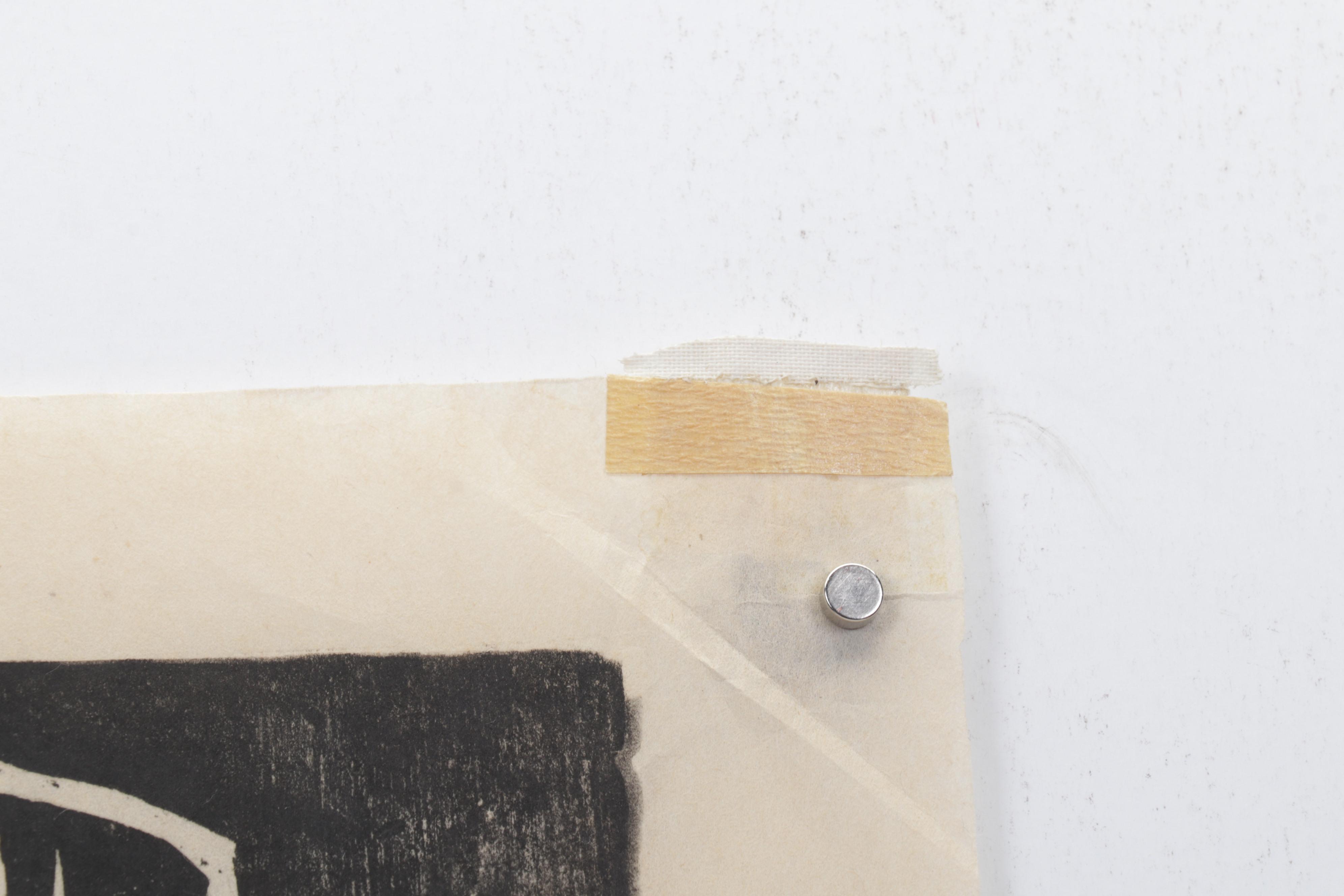 Sidney Chafetz Woodcut "Publicity Photo of a Pianist," 1955