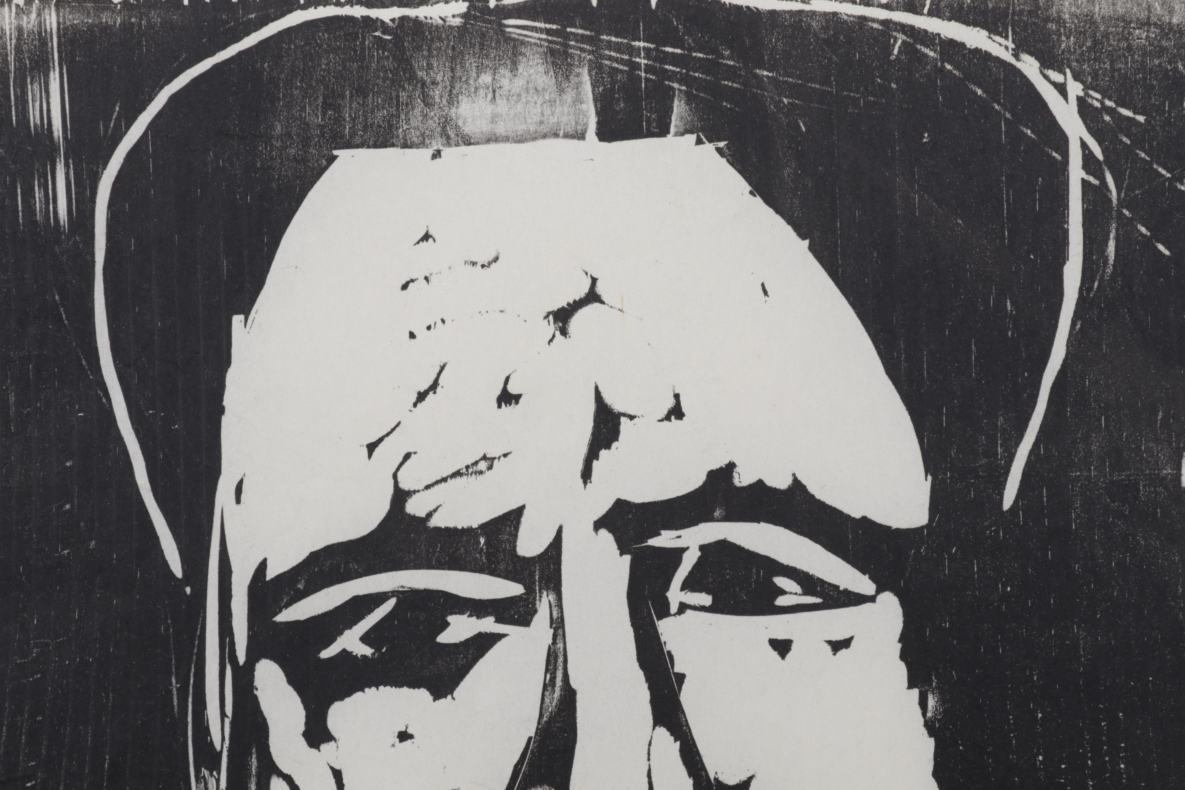 Sidney Chafetz Woodcut "Saroyan," 1970