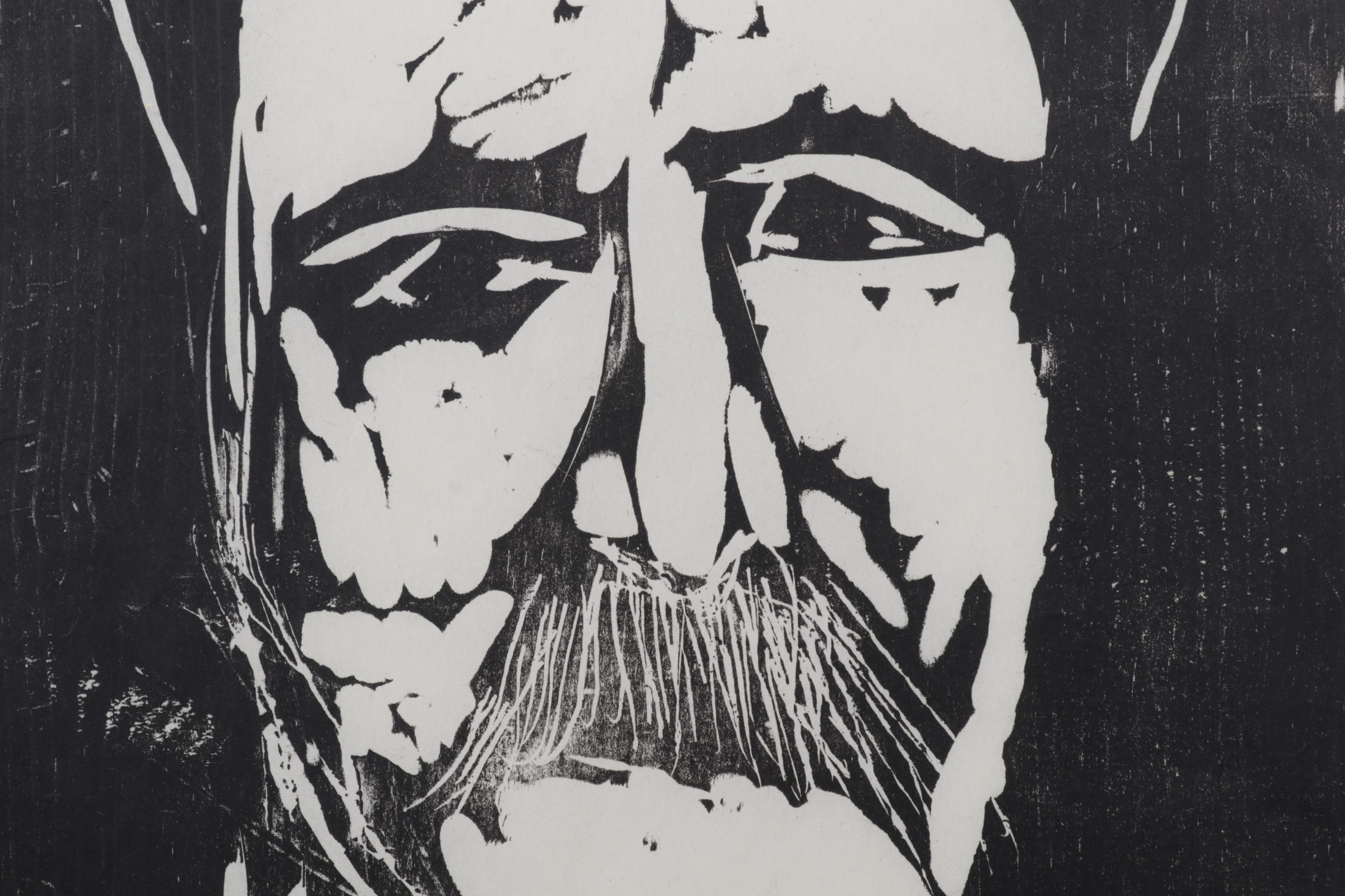 Sidney Chafetz Woodcut "Saroyan," 1970