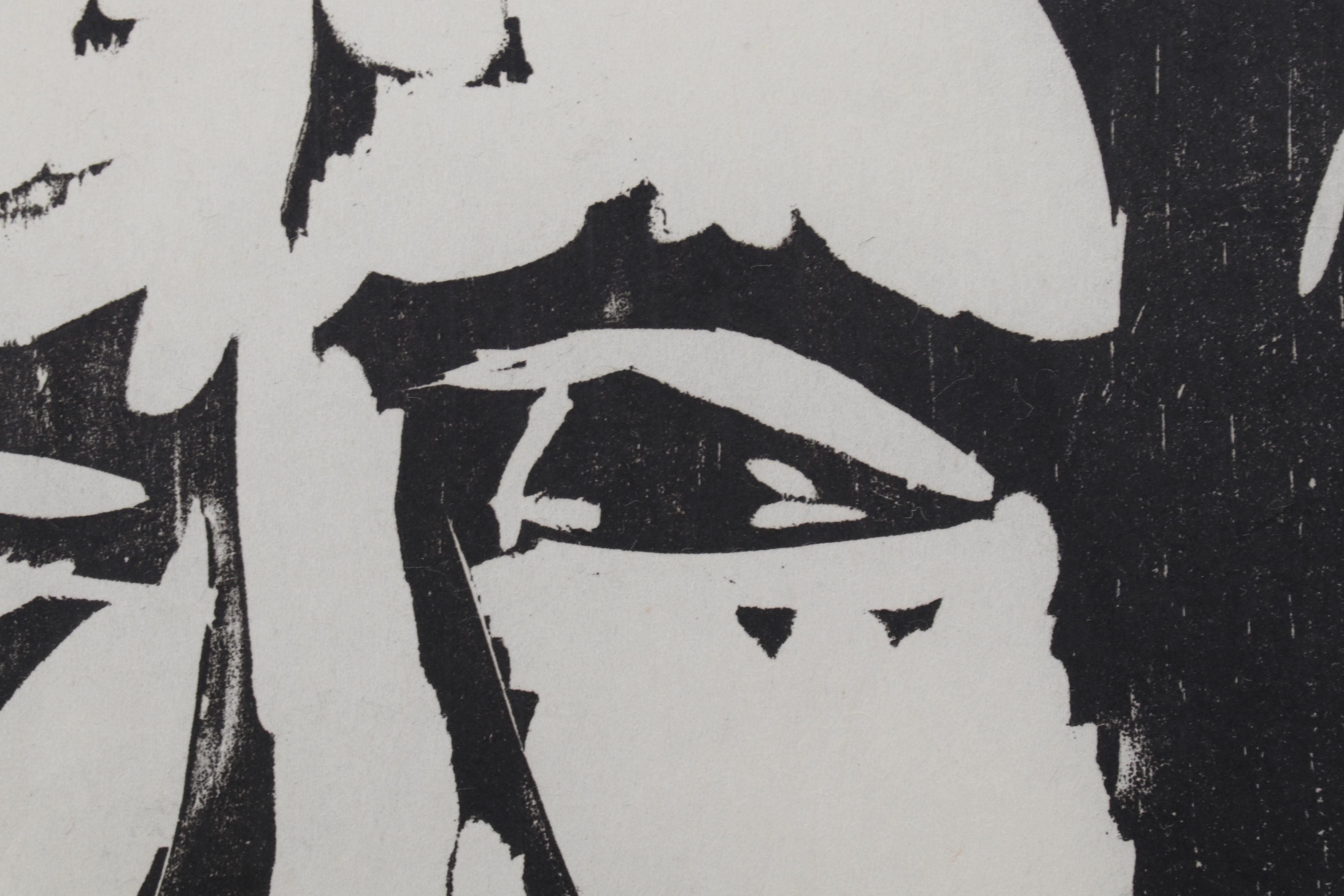 Sidney Chafetz Woodcut "Saroyan," 1970