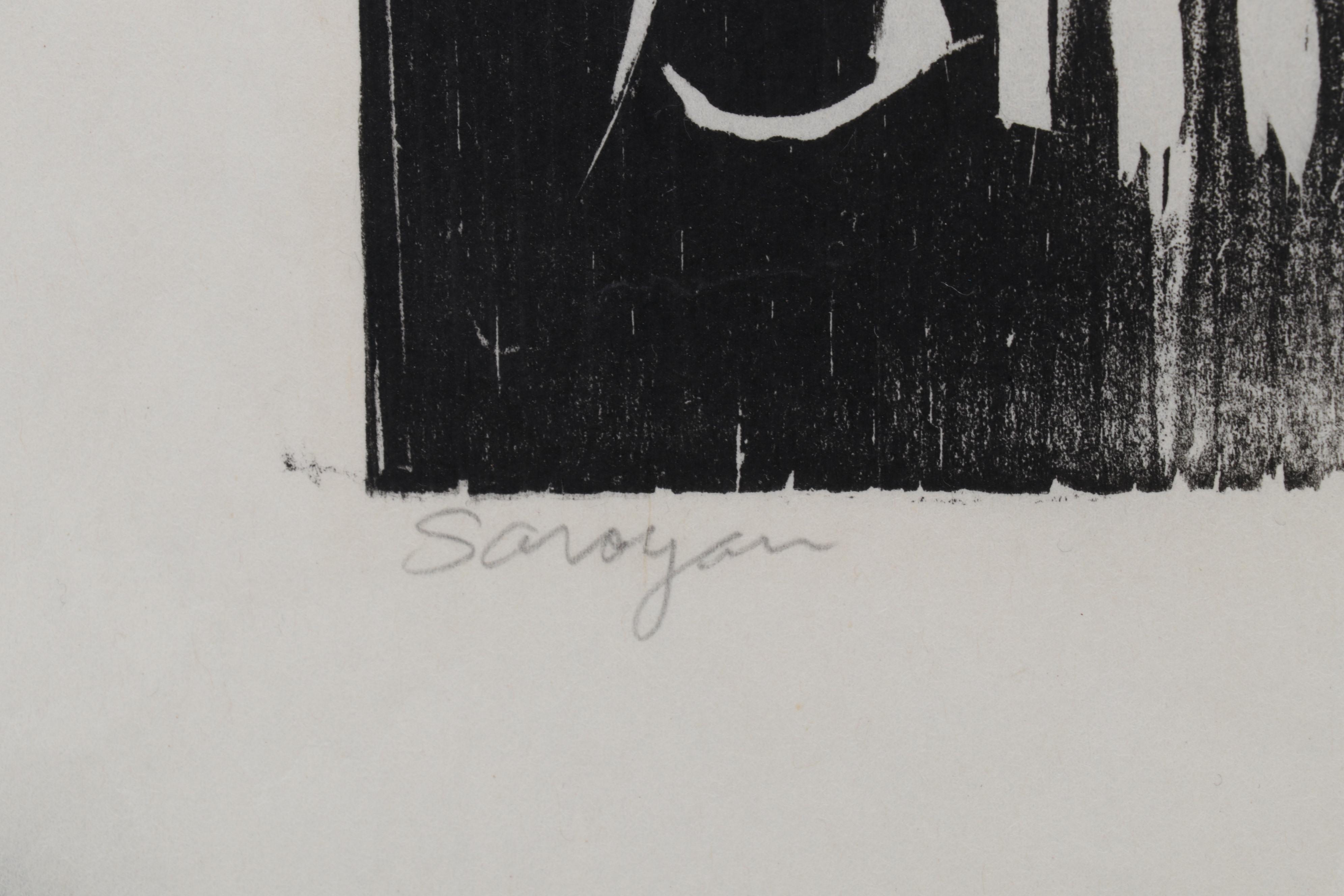 Sidney Chafetz Woodcut "Saroyan," 1970
