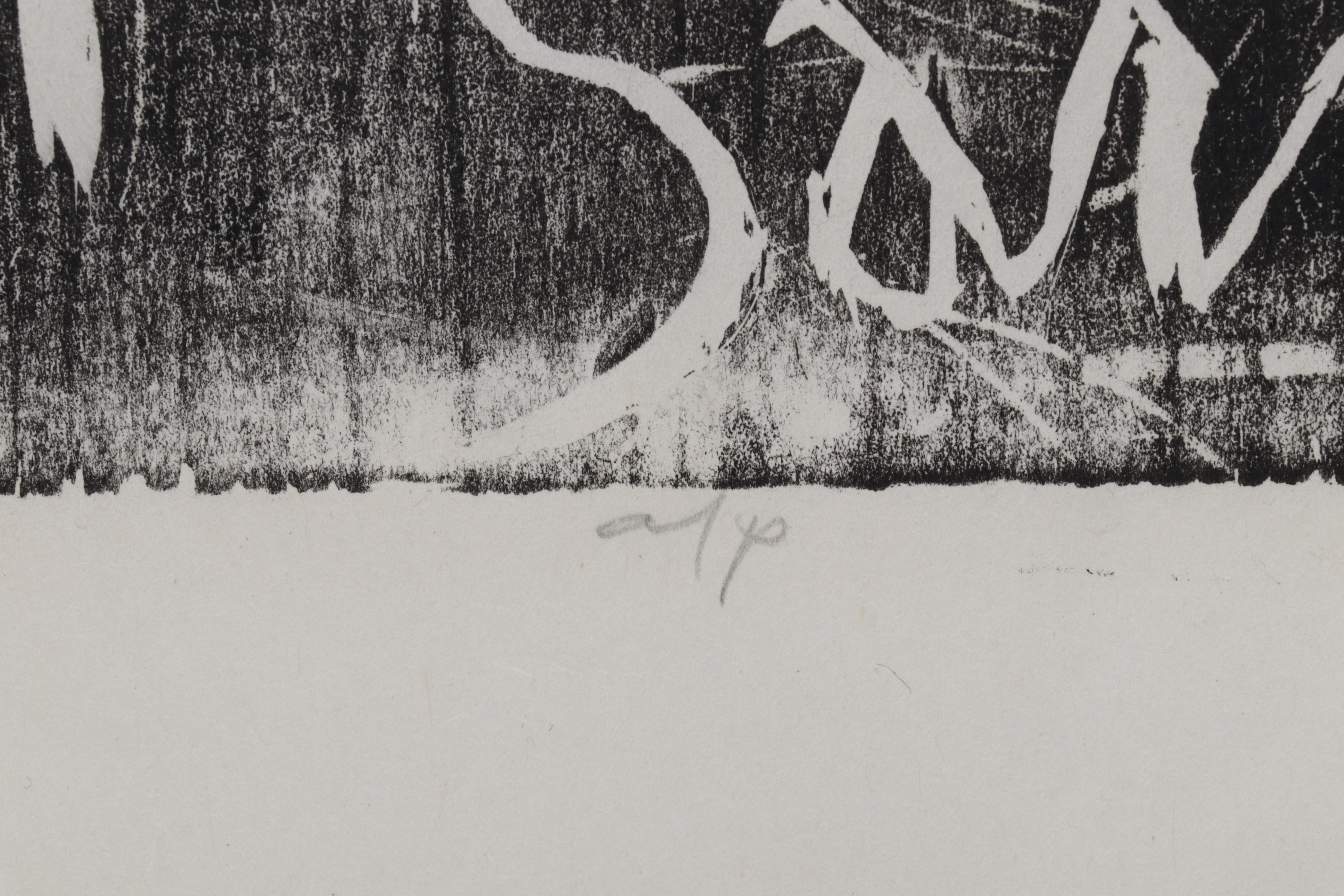 Sidney Chafetz Woodcut "Saroyan," 1970