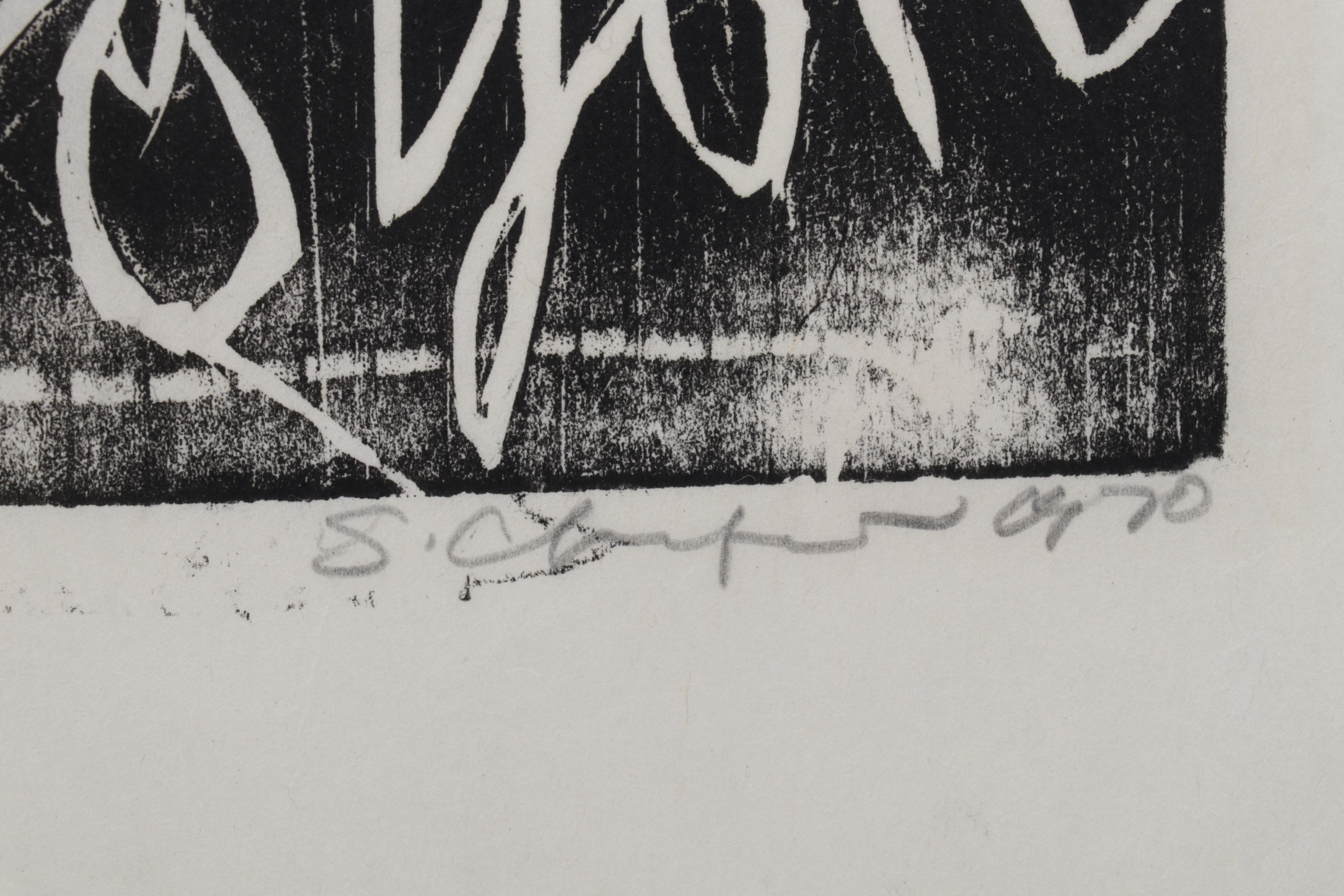 Sidney Chafetz Woodcut "Saroyan," 1970