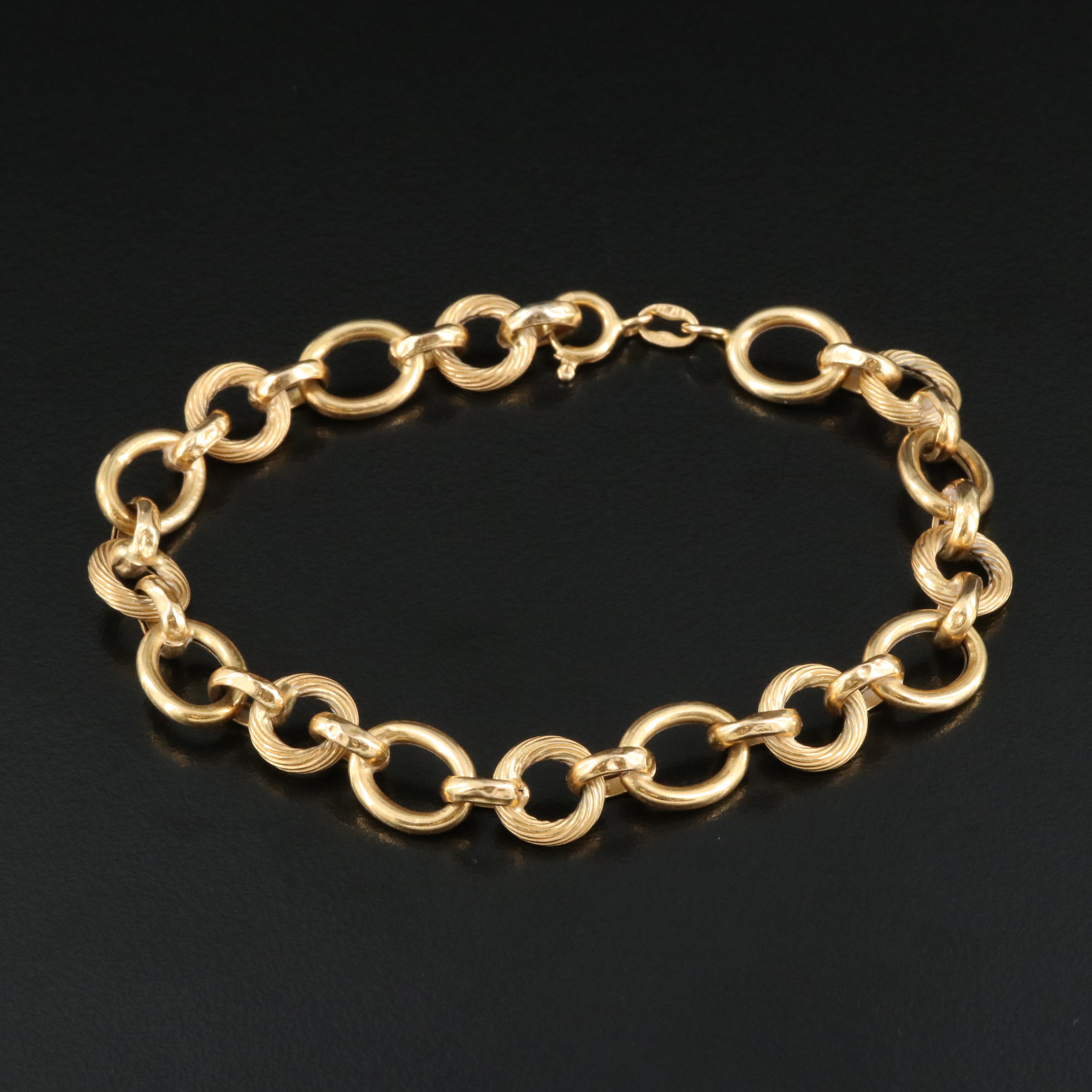 Italian 18K Fancy Link Bracelet