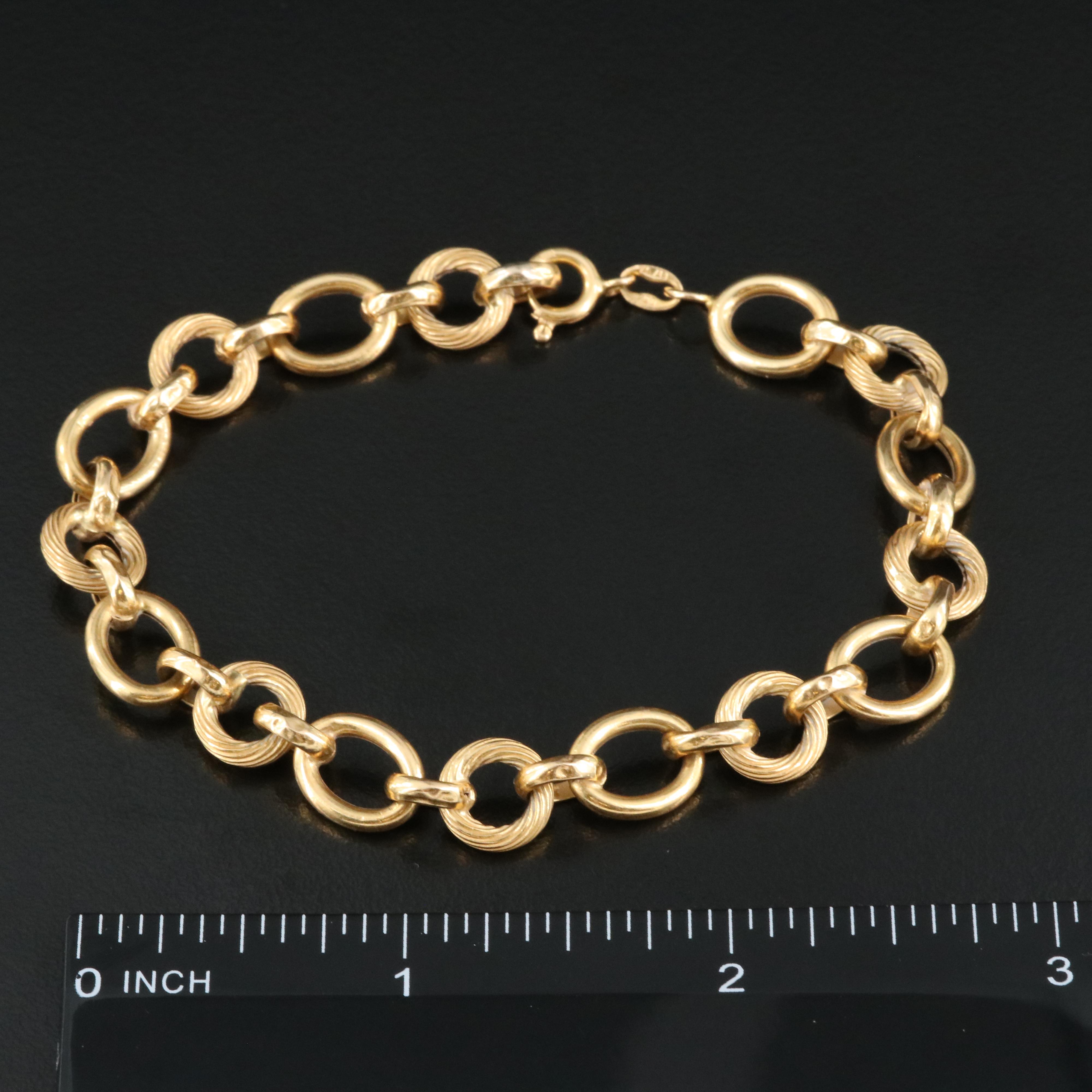 Italian 18K Fancy Link Bracelet