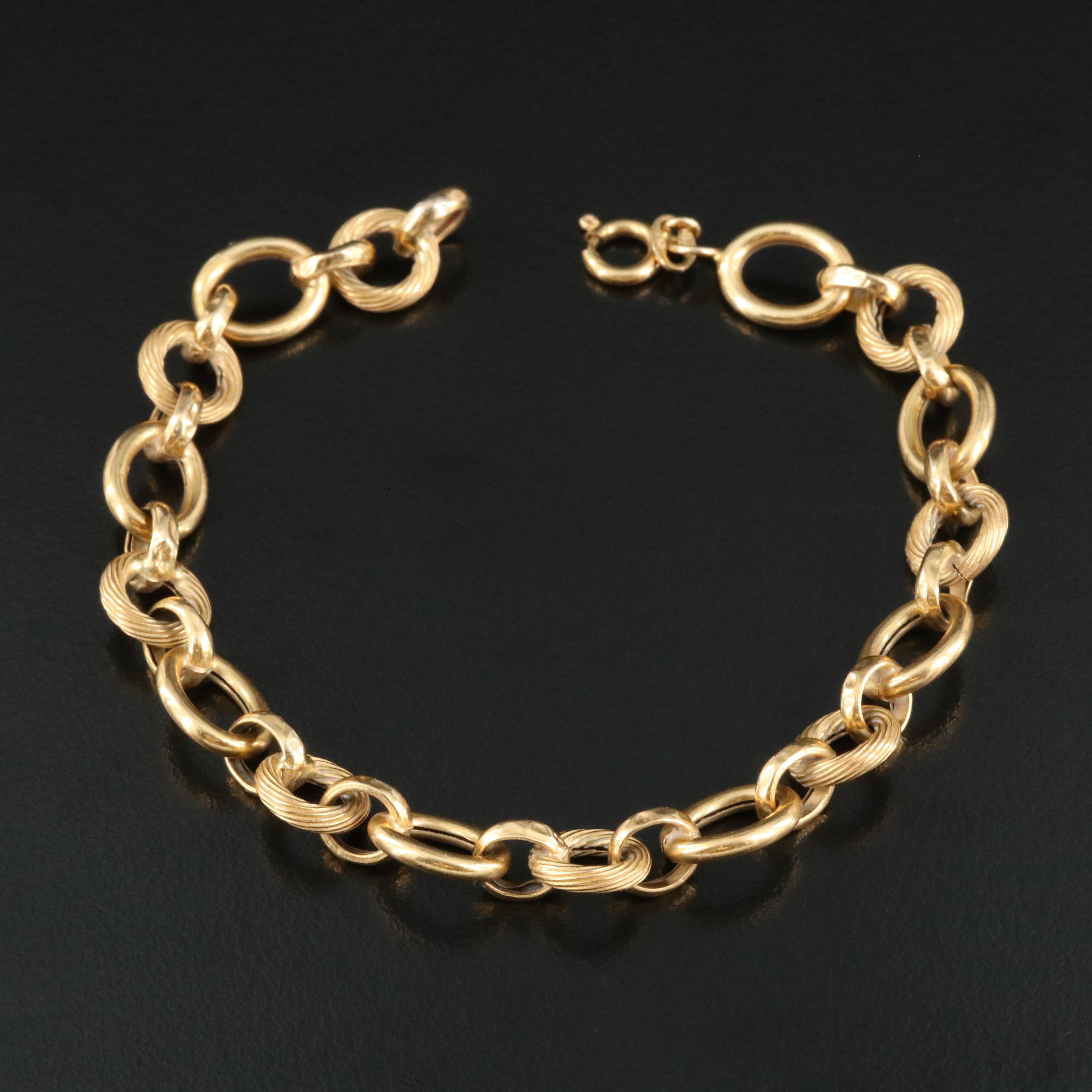 Italian 18K Fancy Link Bracelet