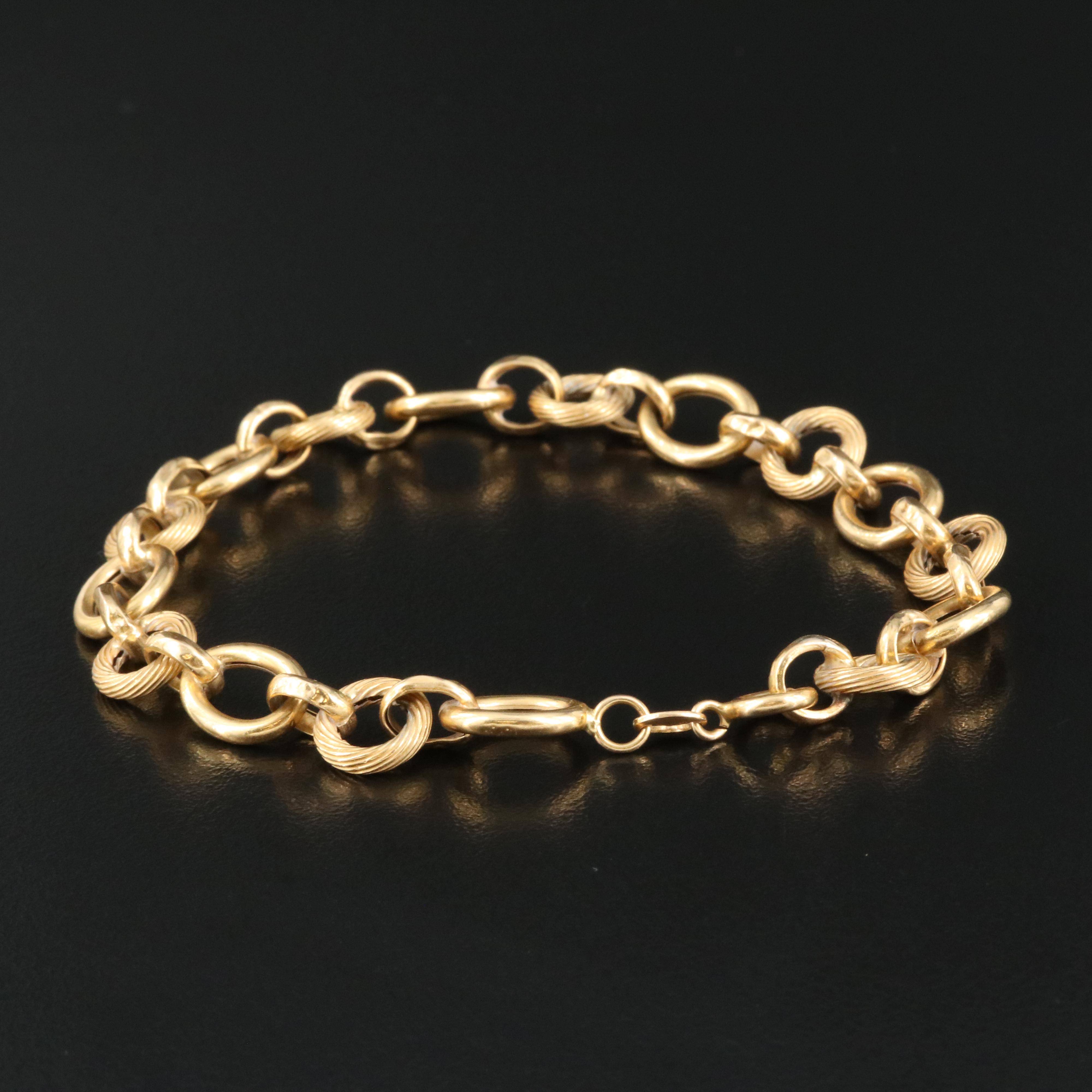 Italian 18K Fancy Link Bracelet