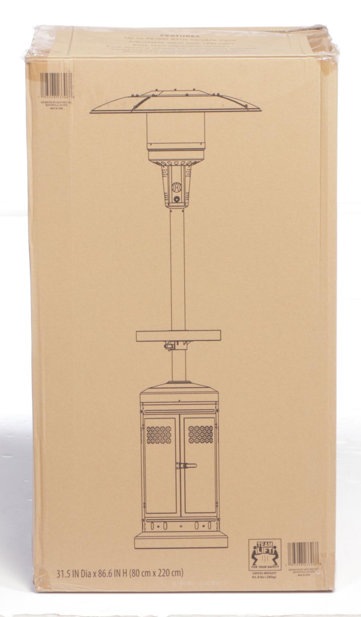 Member's Mark Bronze Finish Gas Patio Heater with LED Table