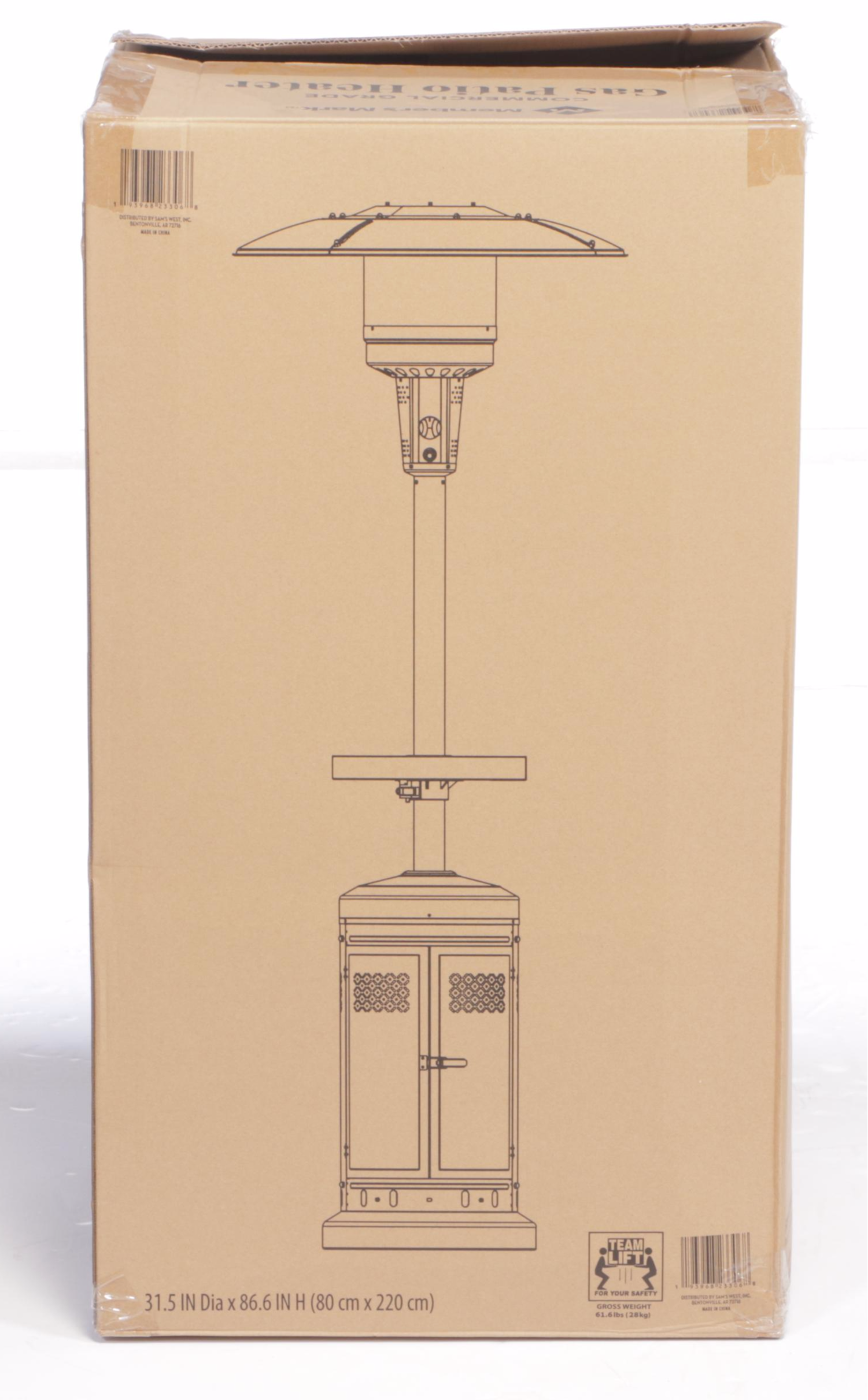 Member's Mark Bronze Finish Gas Patio Heater with LED Table