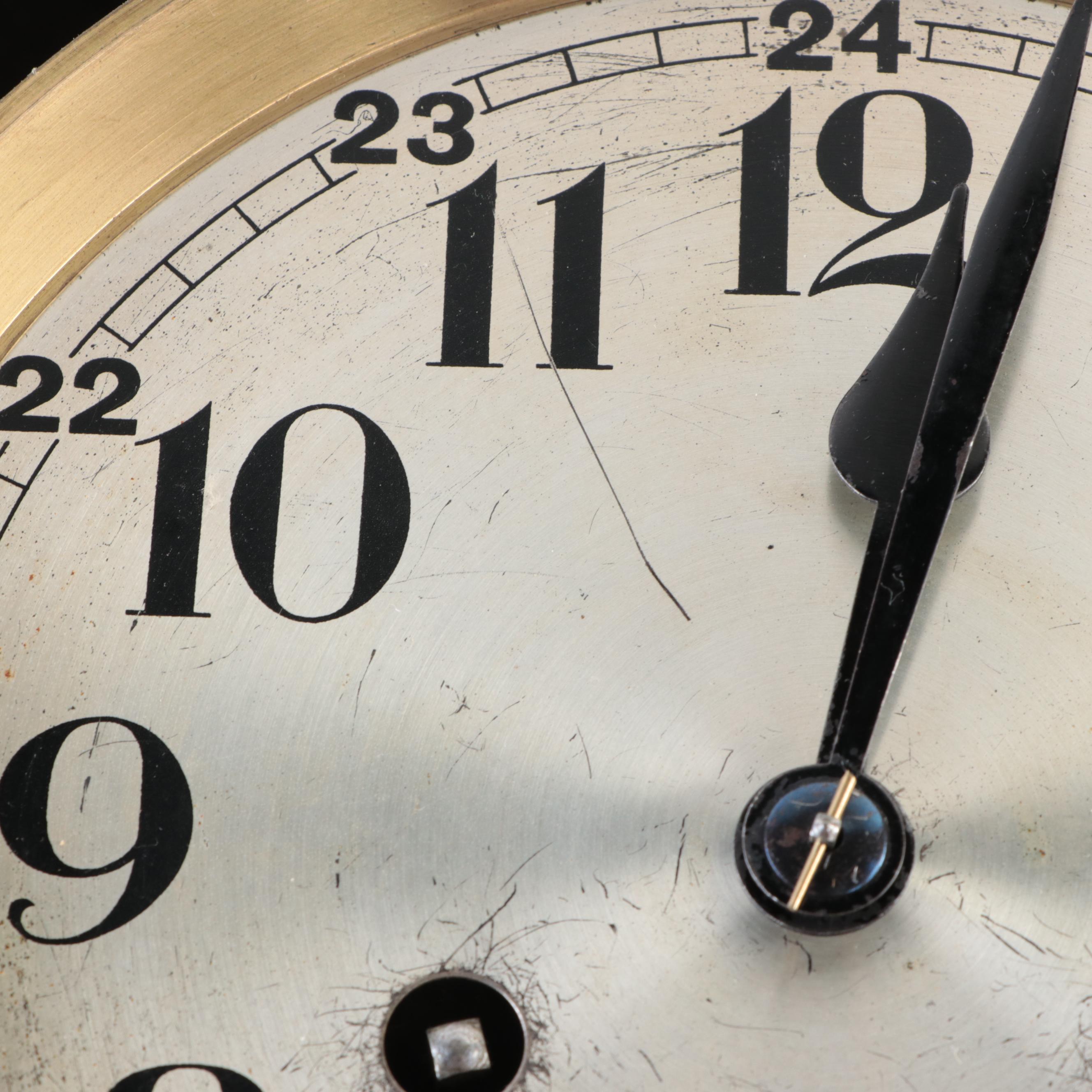 German Wooden Wall Clock, Early 20th Century