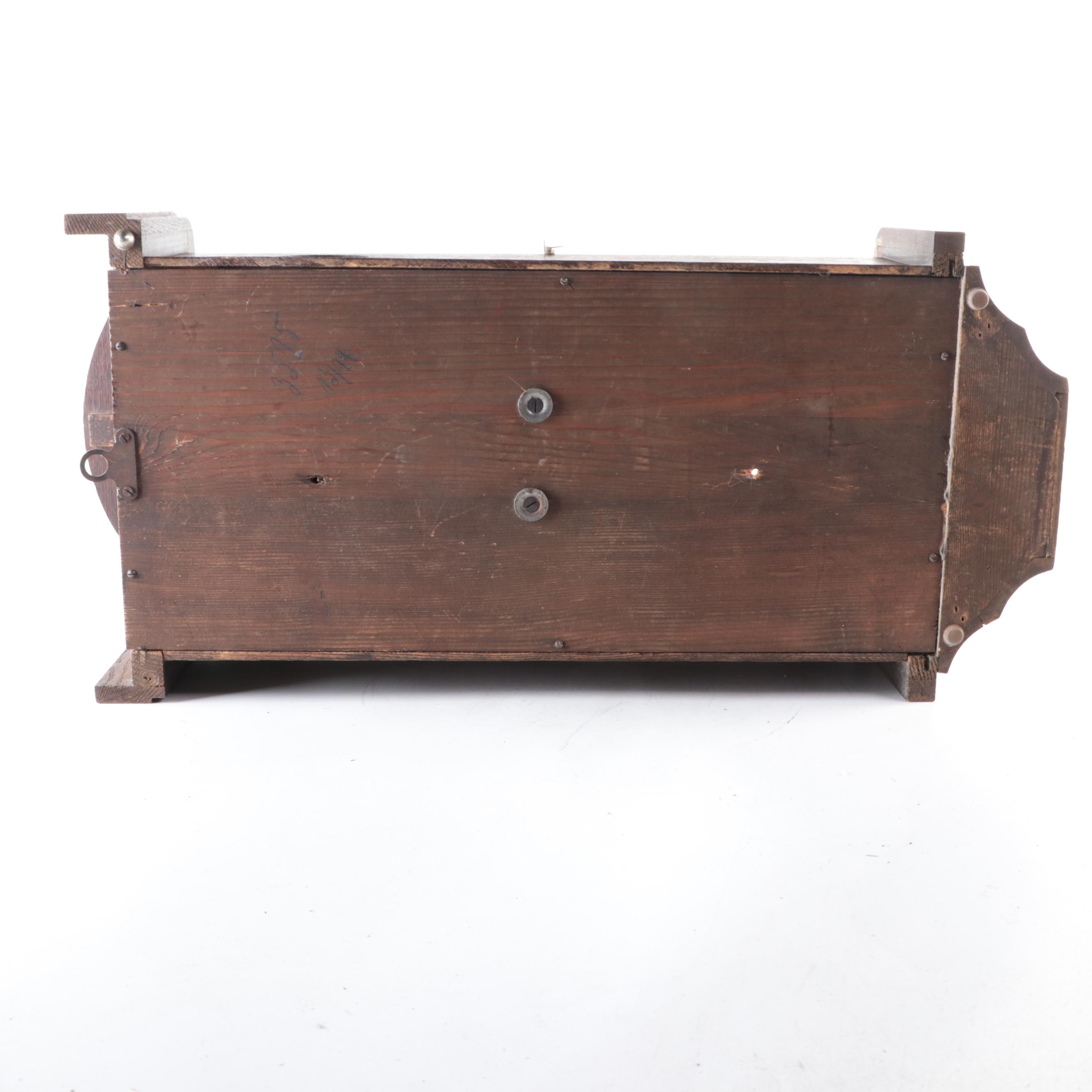 German Wooden Wall Clock, Early 20th Century