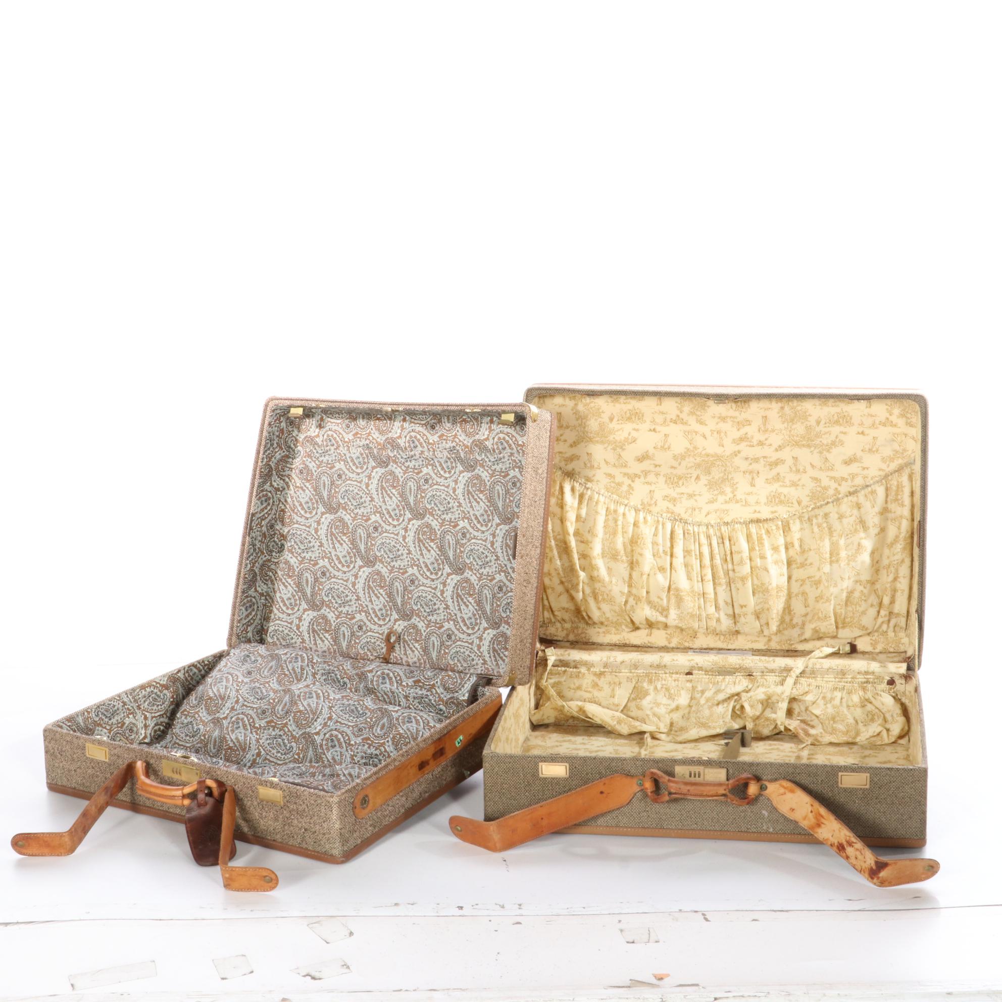 Hartmann Tweed and Leather Suitcases