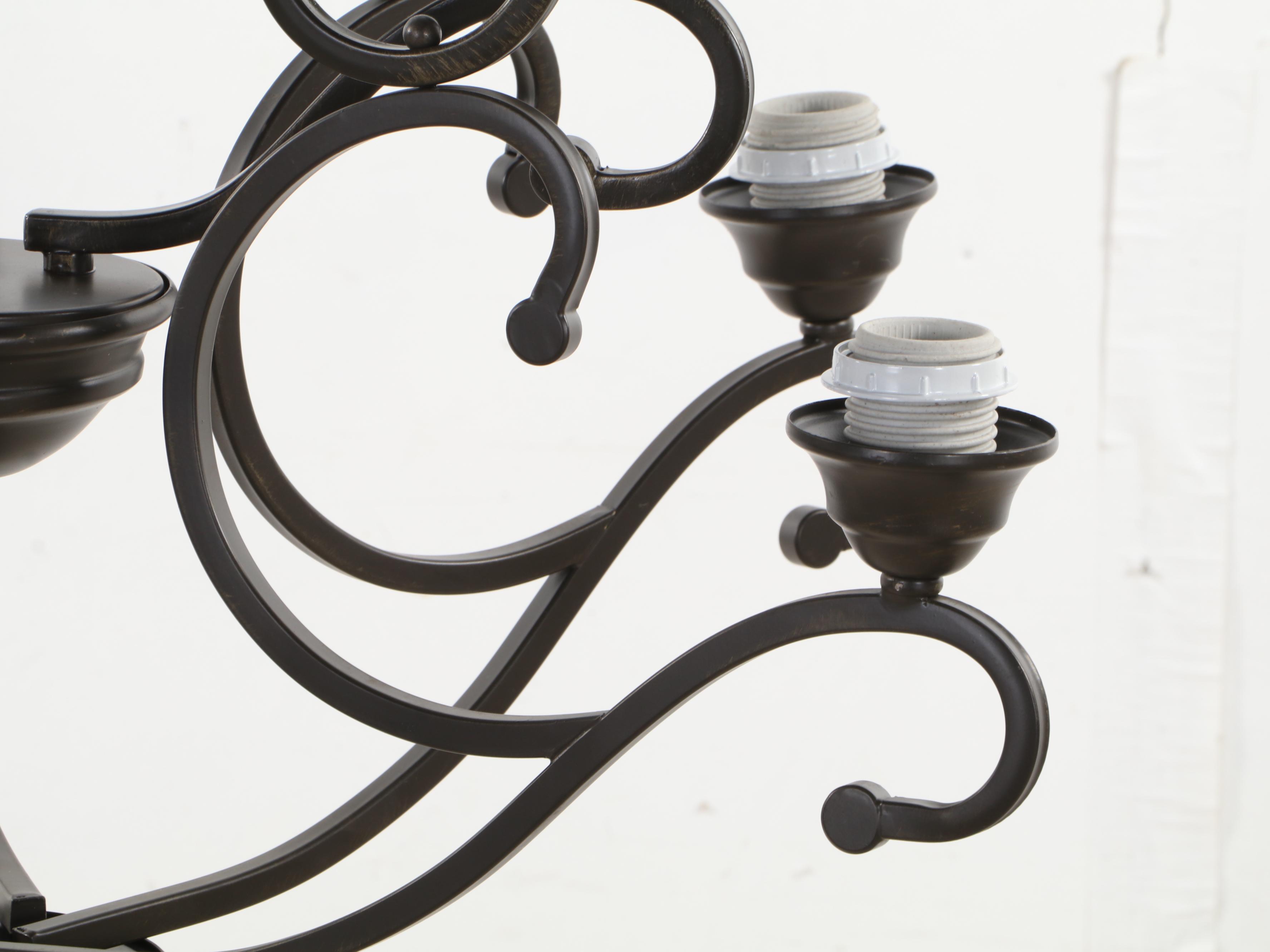 Portfolio Wrought Metal Eight and Three-Light Chandeliers