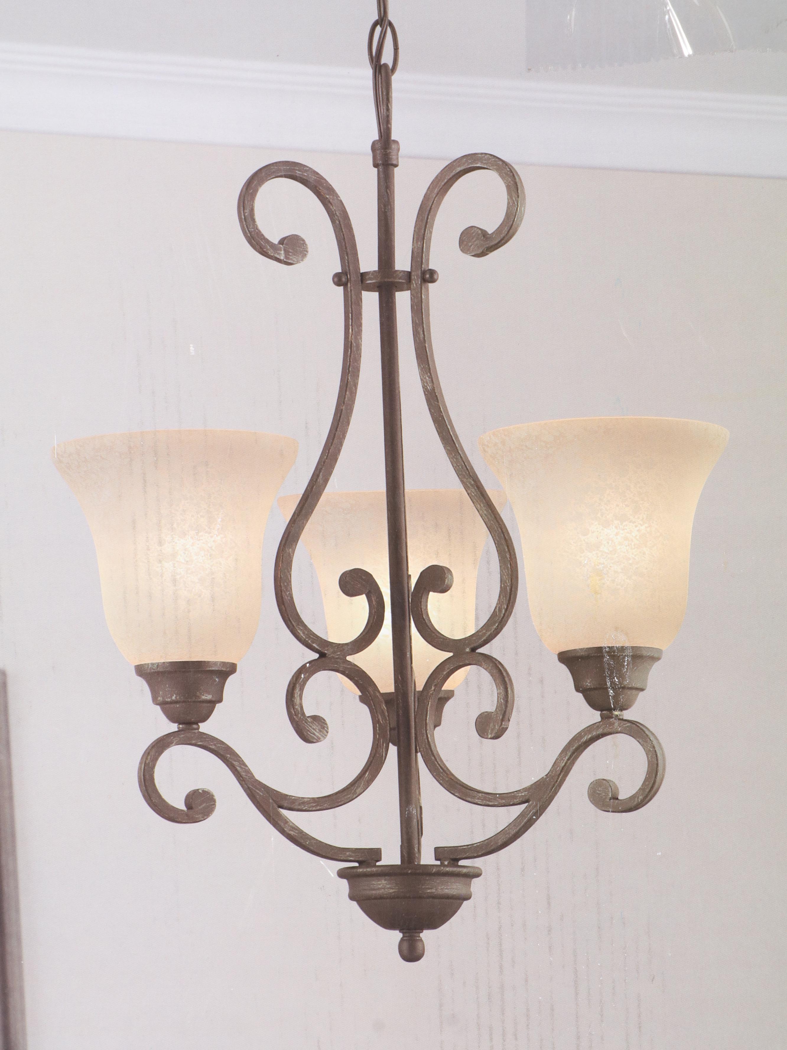 Portfolio Wrought Metal Eight and Three-Light Chandeliers