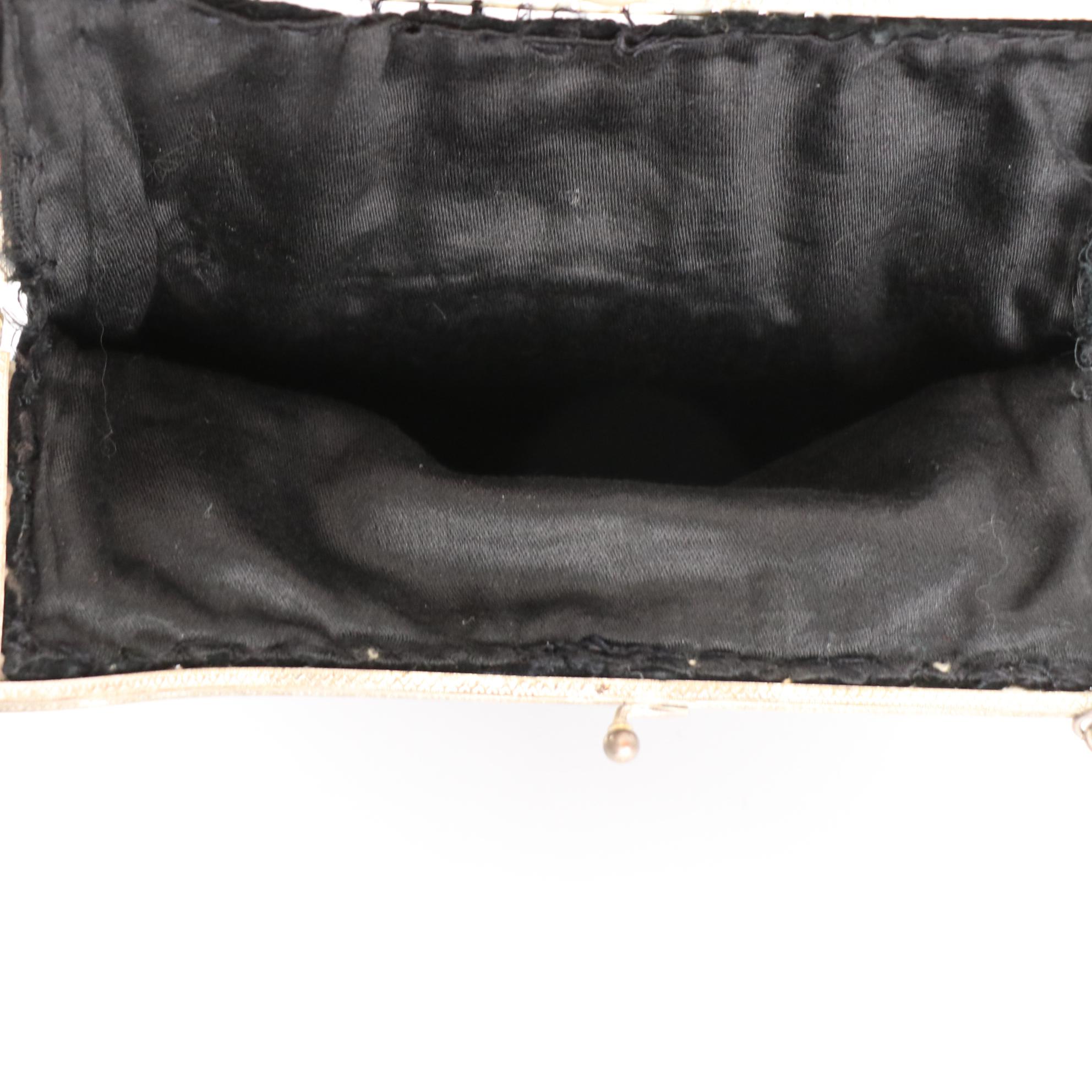 Zardozi Embroidered Peacock Black Velvet Handbag with Kiss Lock and Chain Strap