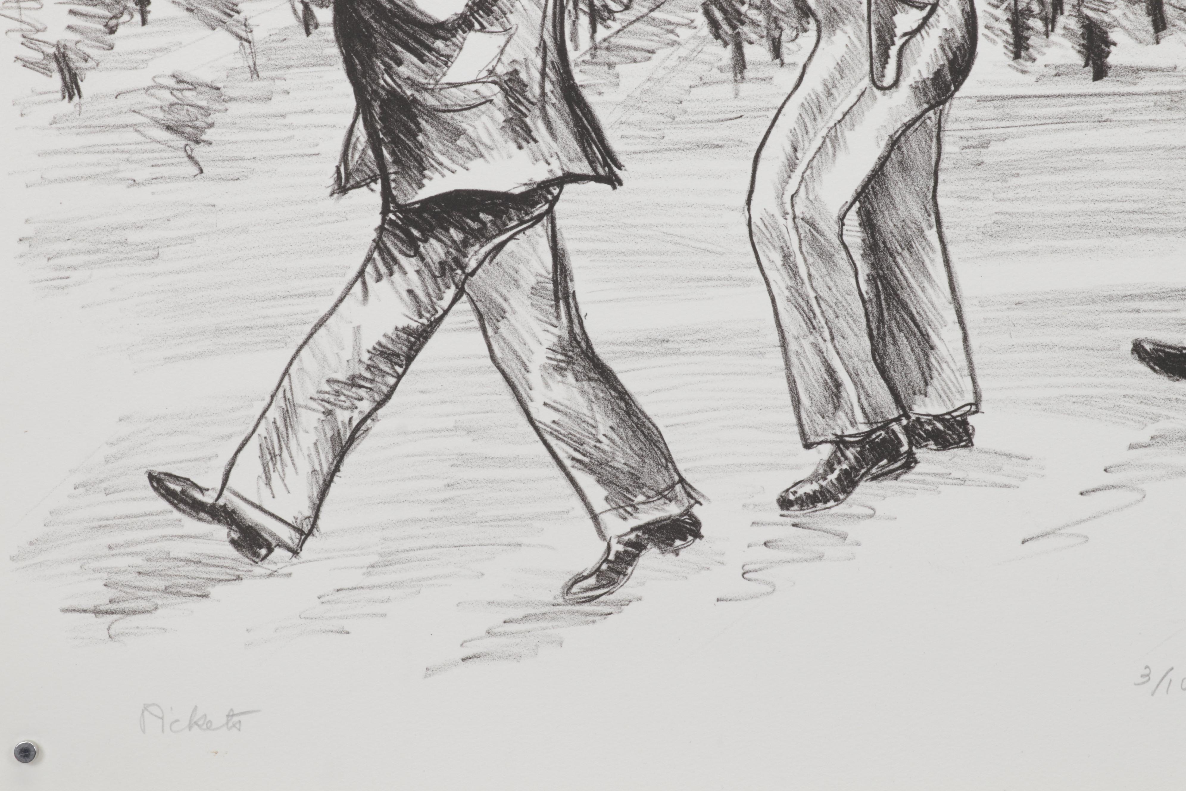 Sidney Chafetz Lithograph "Pickets," 1987