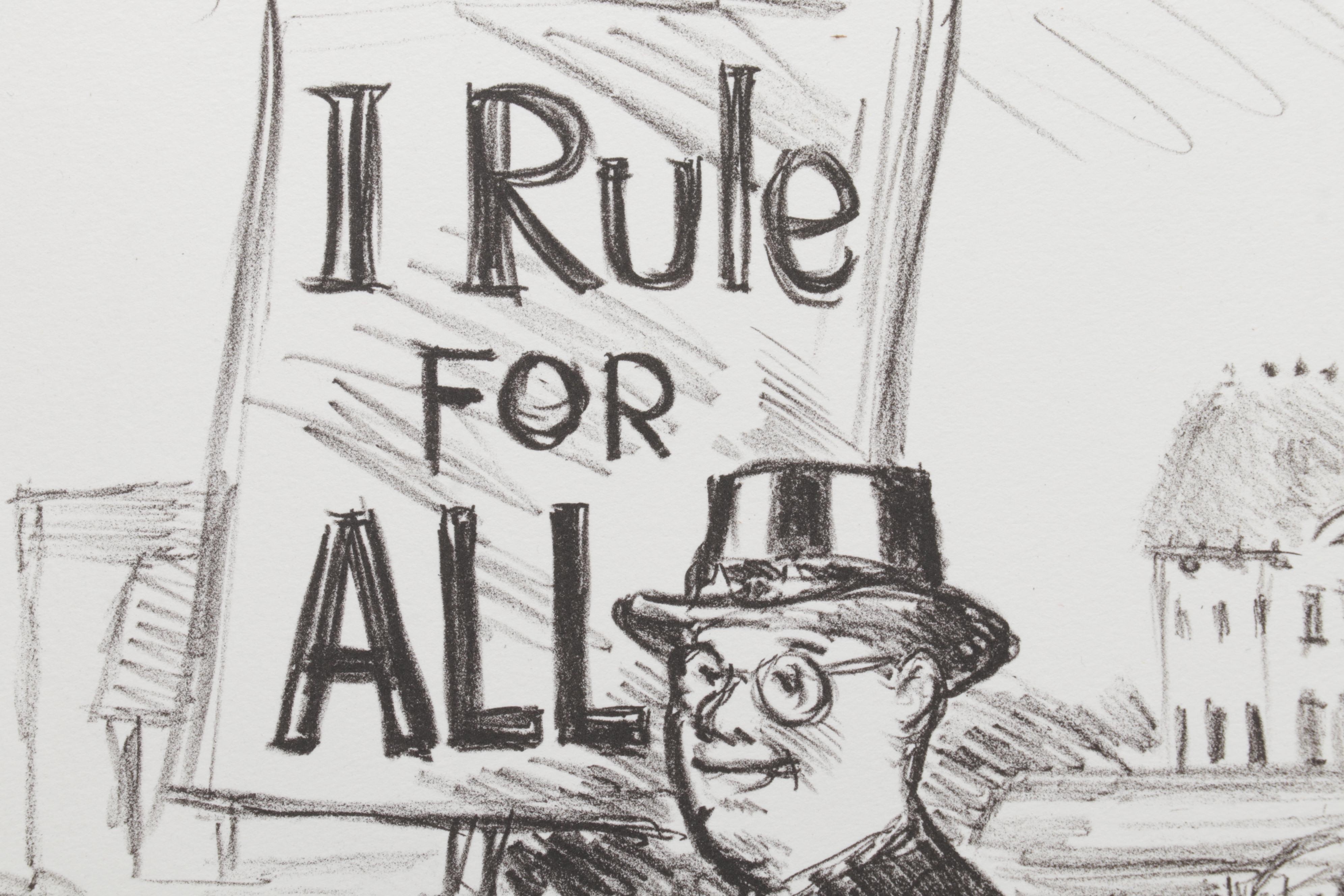 Sidney Chafetz Lithograph "Pickets," 1987