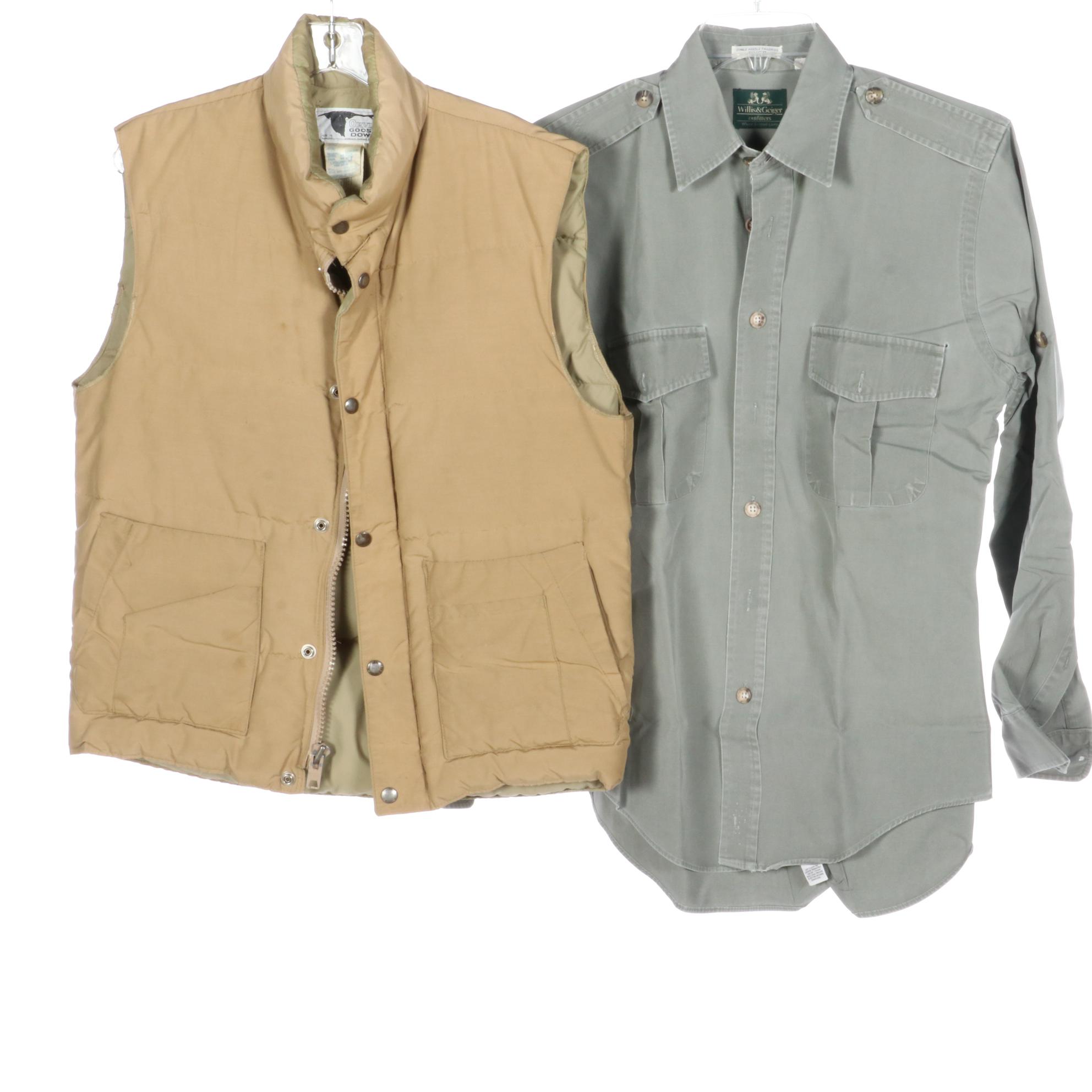 Orvis Goose Down Vest, Willis & Geiger Outfitters Hunting and Outdoor Shirts