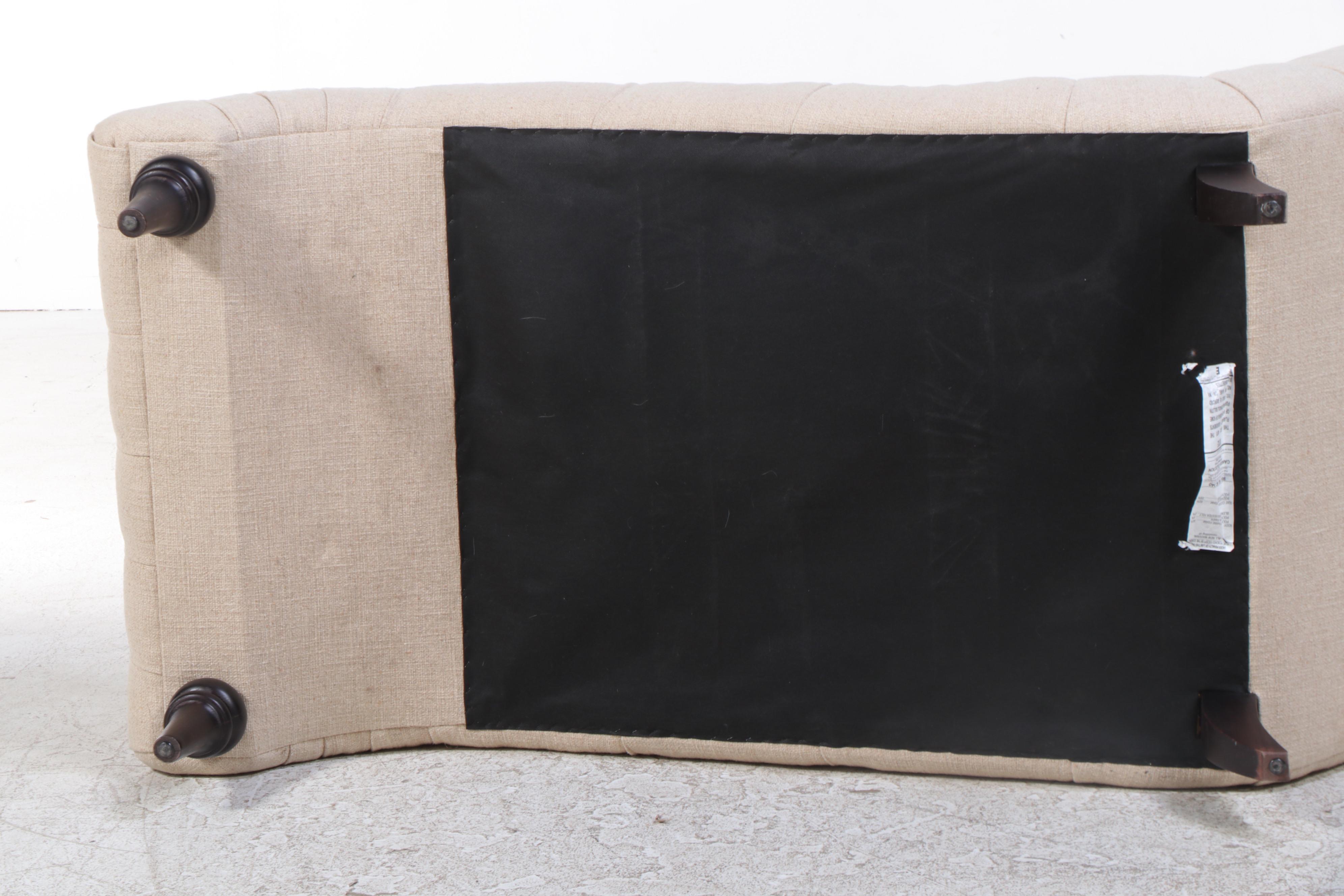 Arhaus Furniture "Audrey" Button-Tufted and Contoured Chaise Lounge