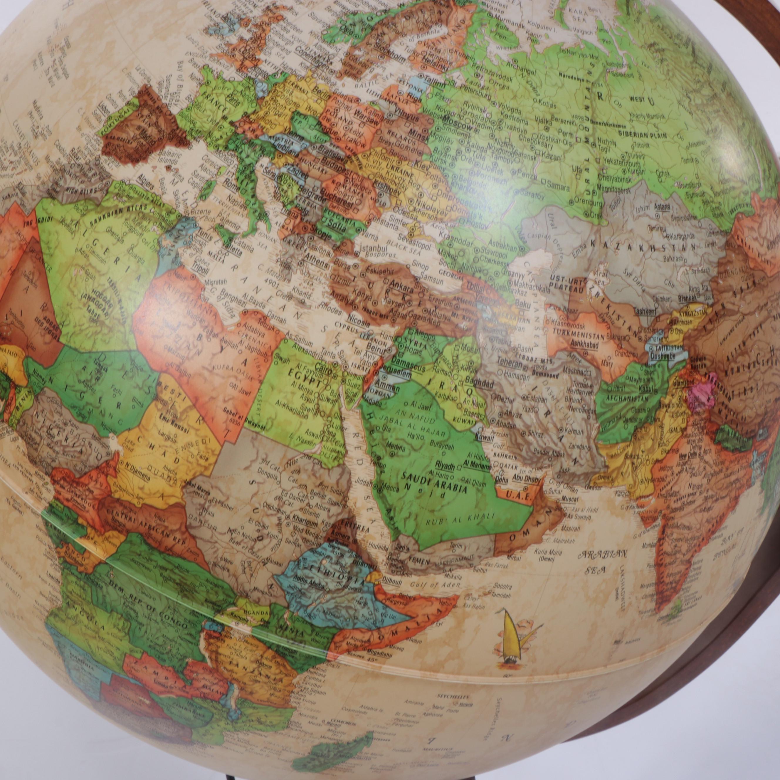 Nova Rico "Heritage Collection" Illuminated Terrestrial Globe on Bentwood Stand