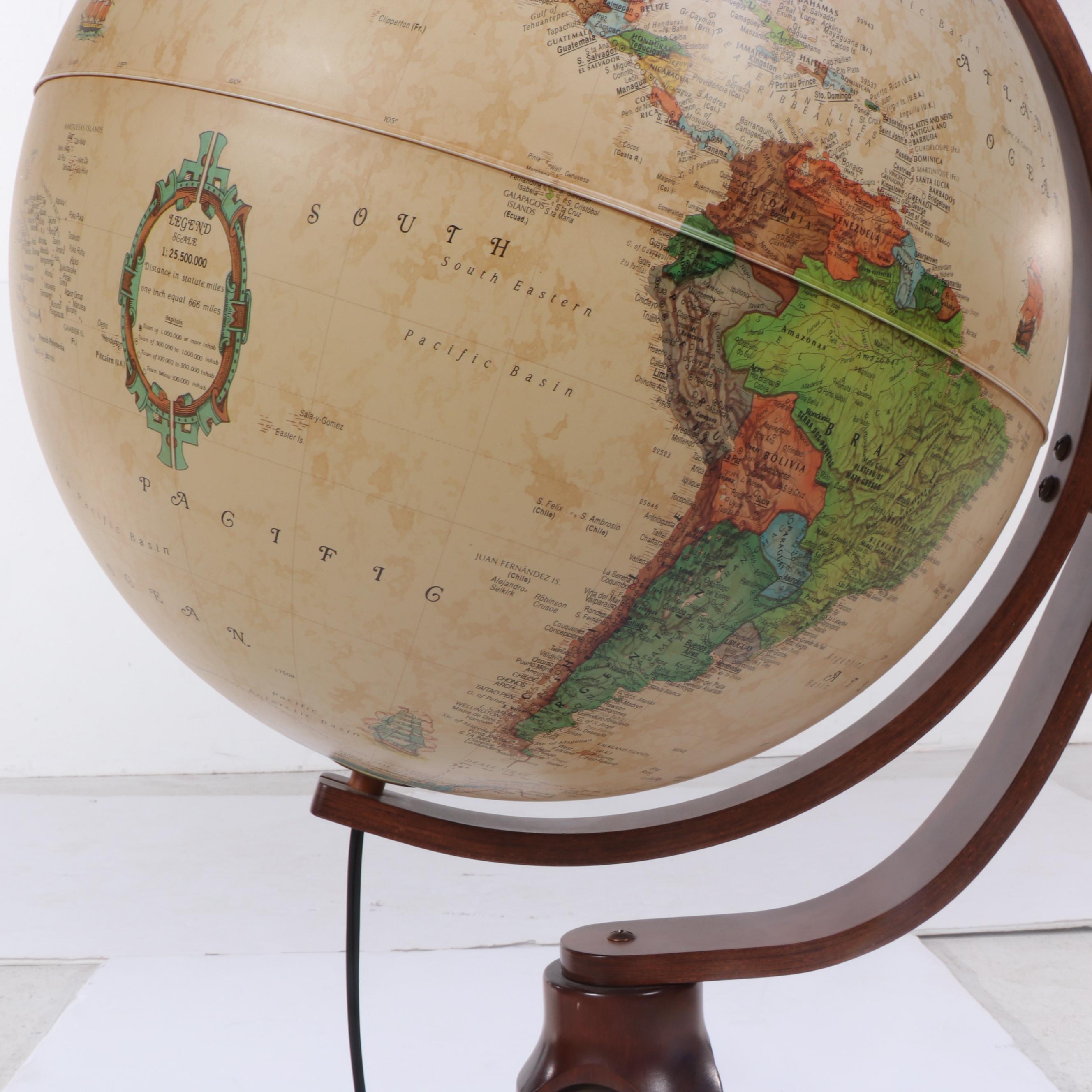 Nova Rico "Heritage Collection" Illuminated Terrestrial Globe on Bentwood Stand