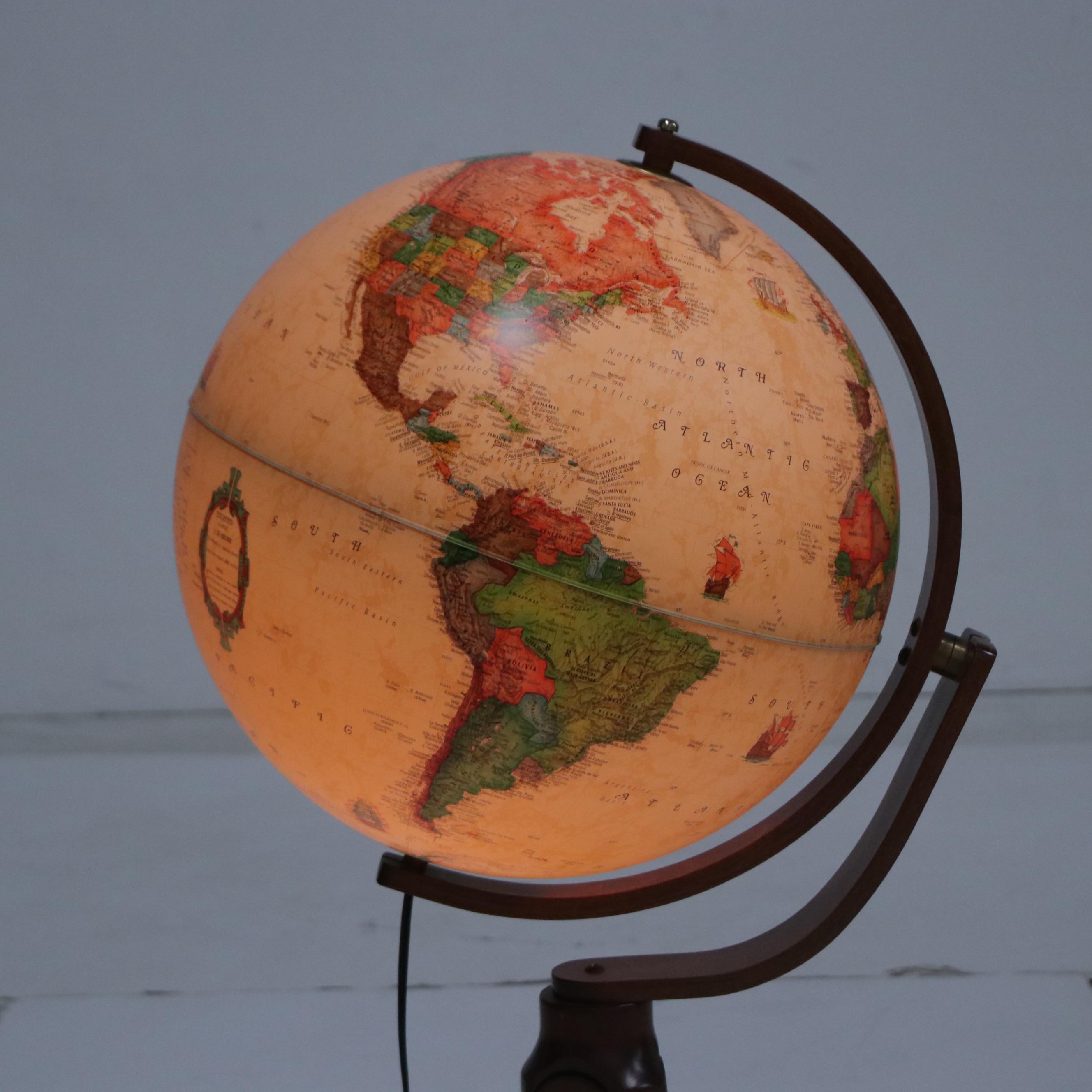 Nova Rico "Heritage Collection" Illuminated Terrestrial Globe on Bentwood Stand