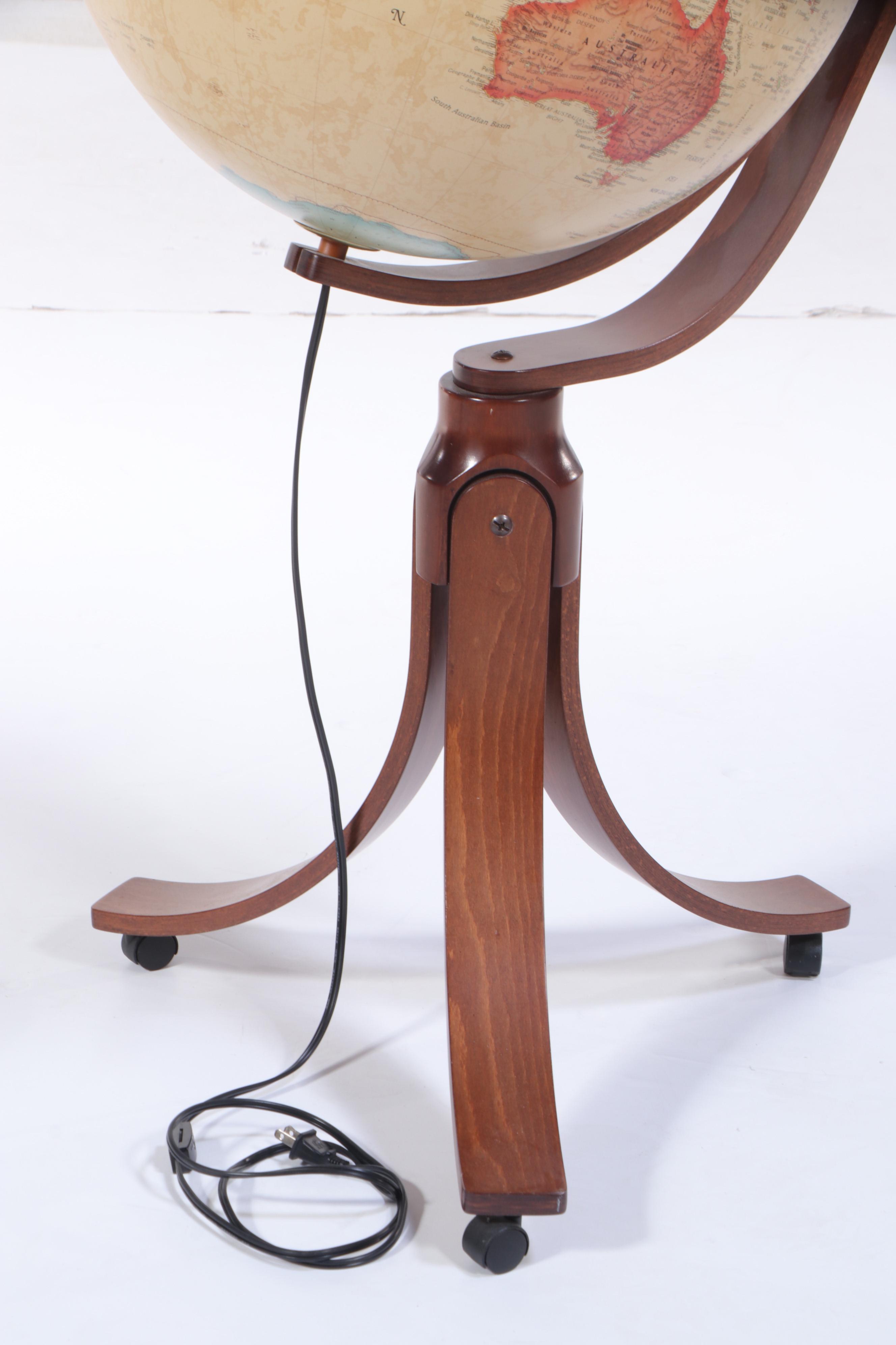 Nova Rico "Heritage Collection" Illuminated Terrestrial Globe on Bentwood Stand