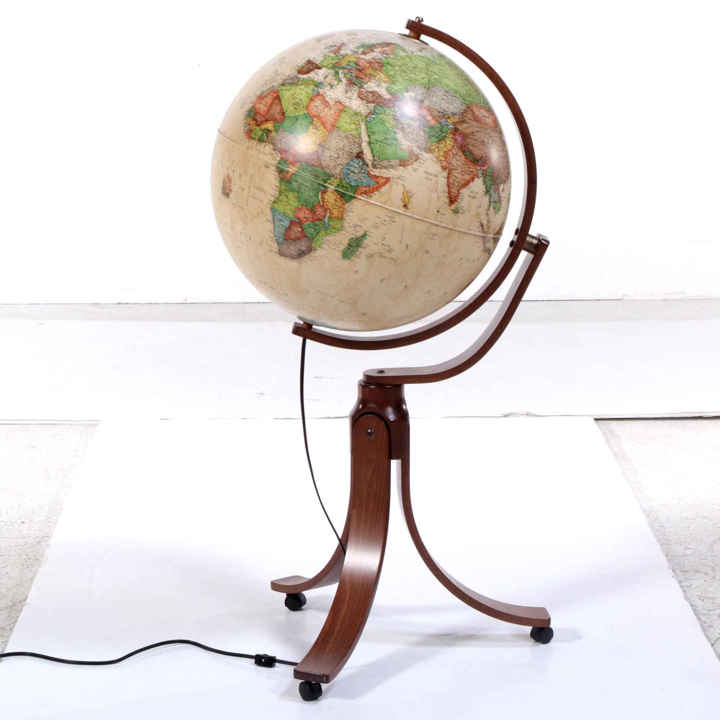 Nova Rico "Heritage Collection" Illuminated Terrestrial Globe on Bentwood Stand