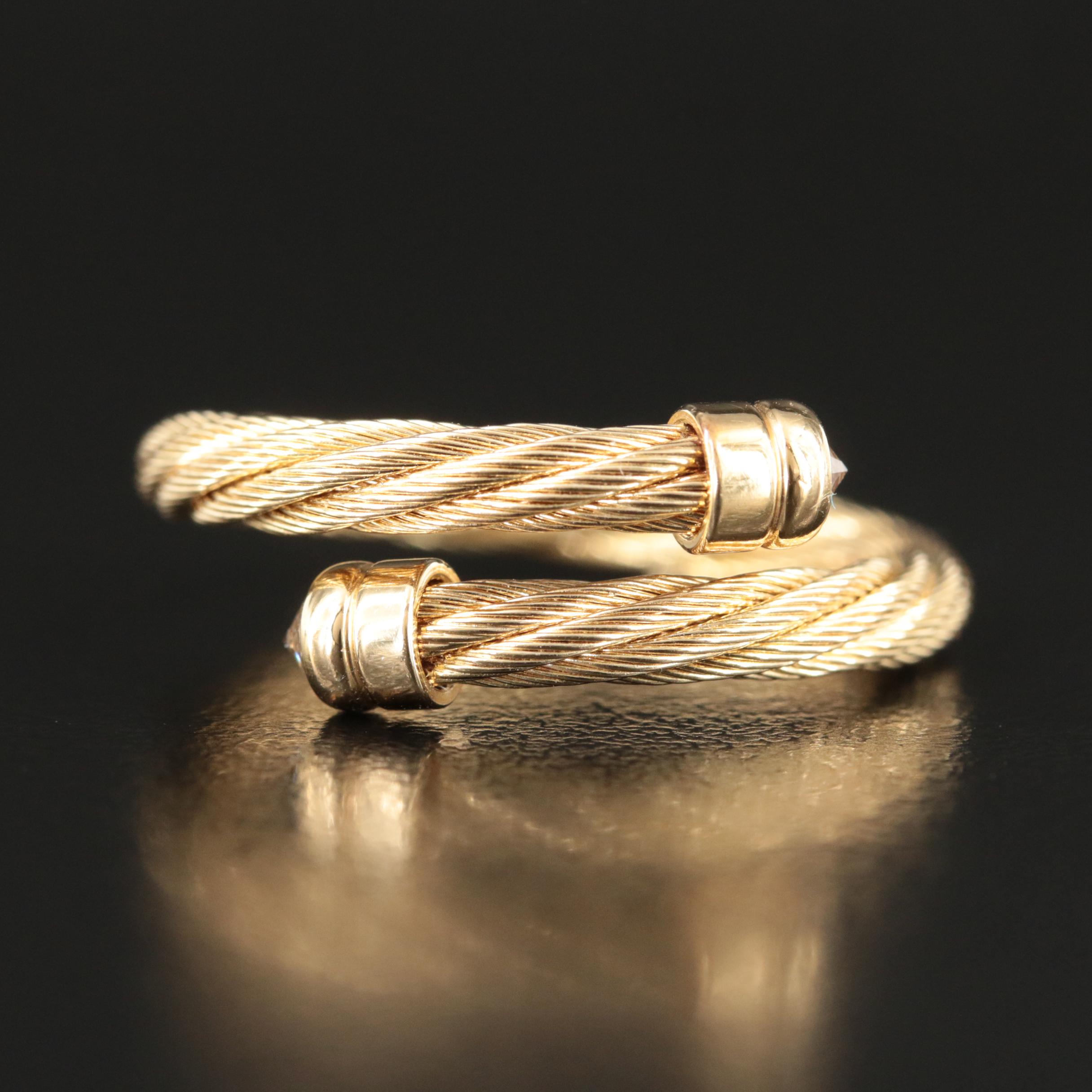 14K 0.30 CTW Diamond Cable Bypass Ring