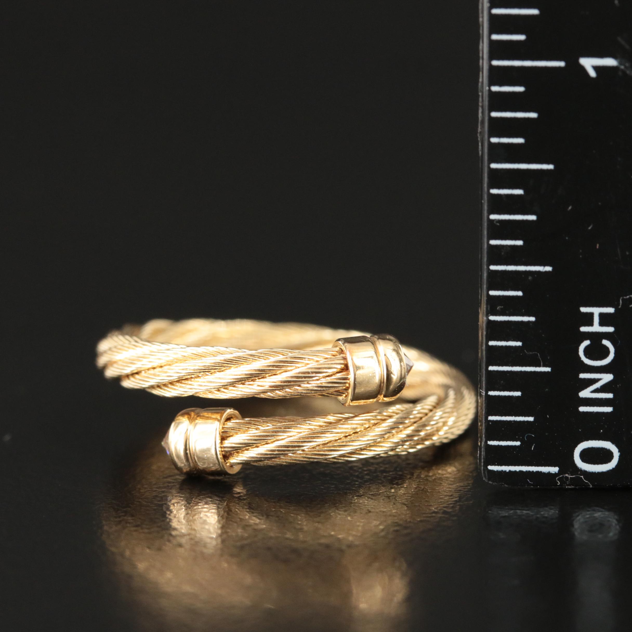 14K 0.30 CTW Diamond Cable Bypass Ring