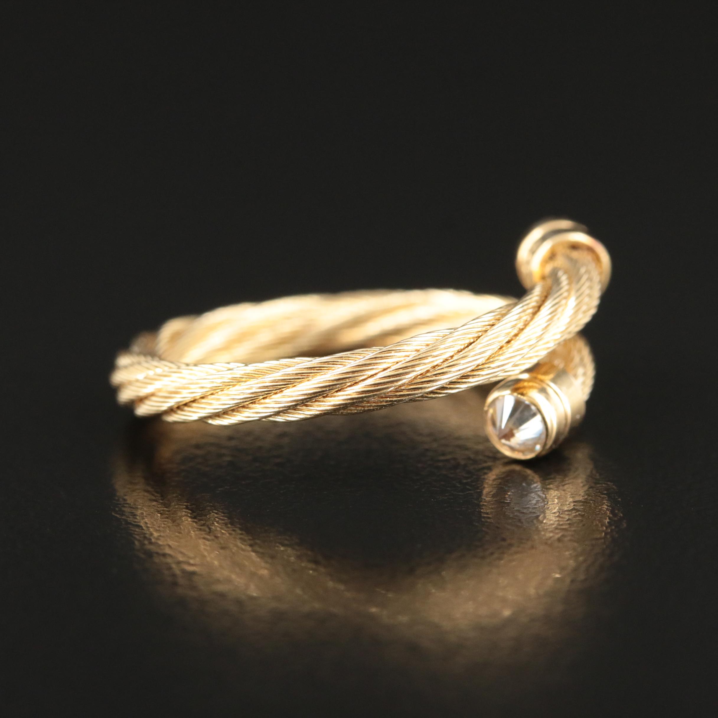 14K 0.30 CTW Diamond Cable Bypass Ring