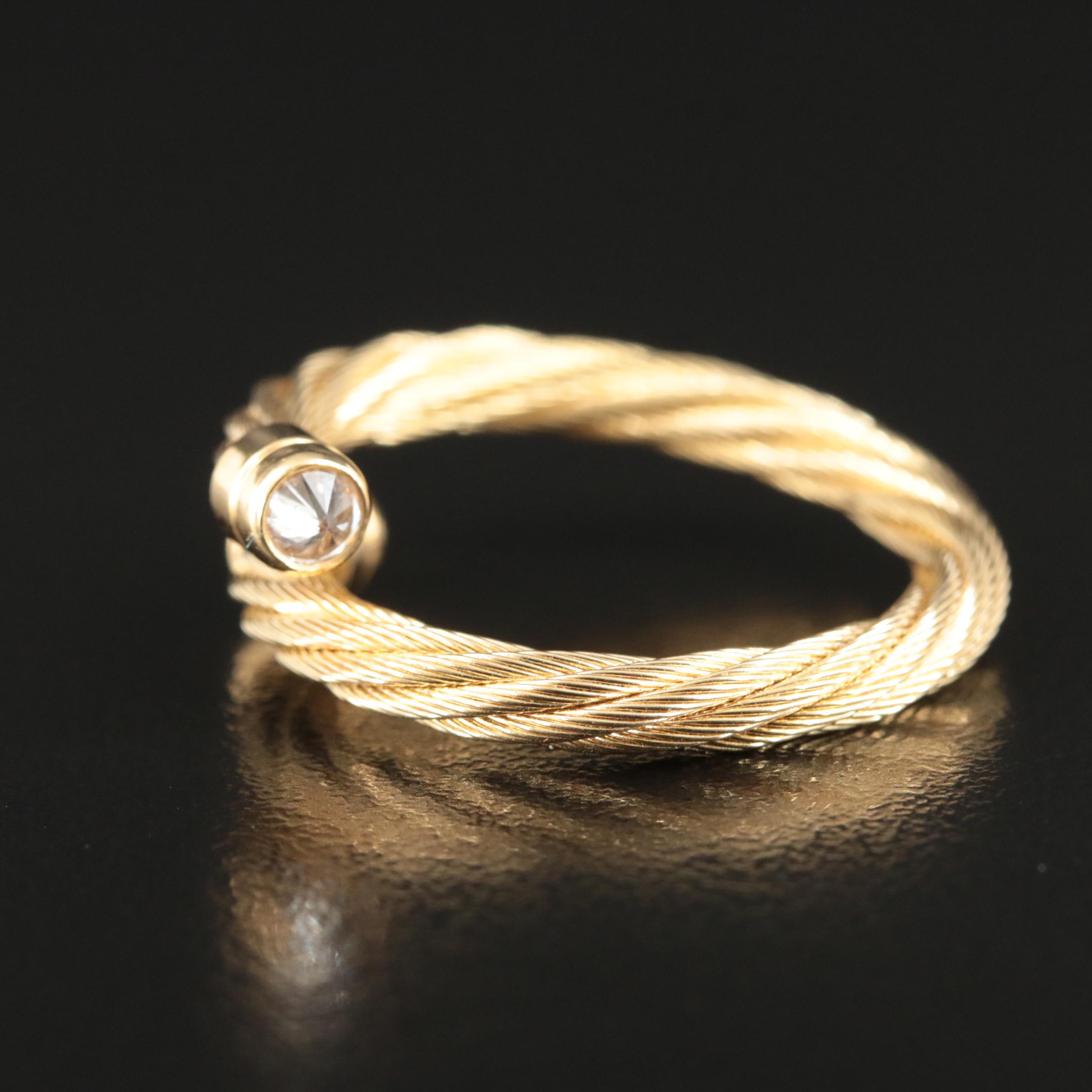 14K 0.30 CTW Diamond Cable Bypass Ring