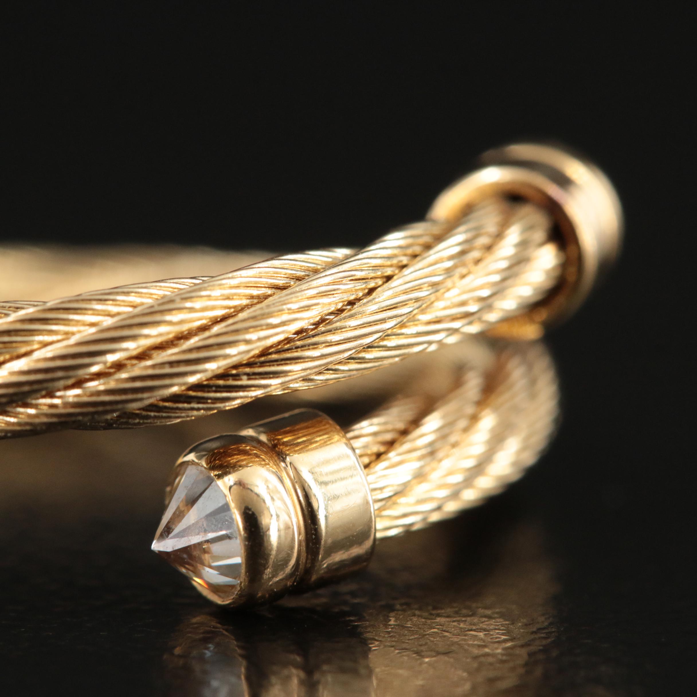 14K 0.30 CTW Diamond Cable Bypass Ring