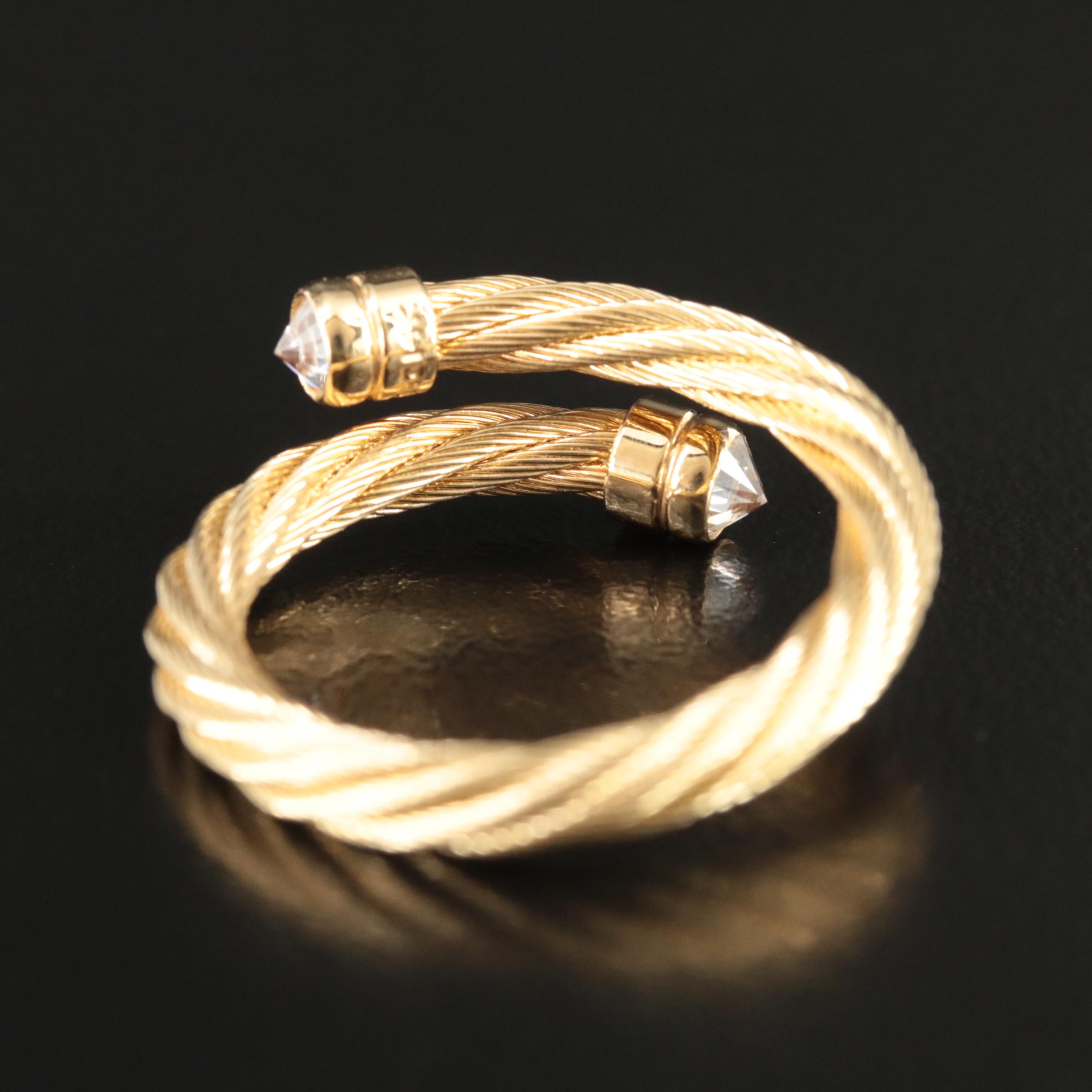 14K 0.30 CTW Diamond Cable Bypass Ring