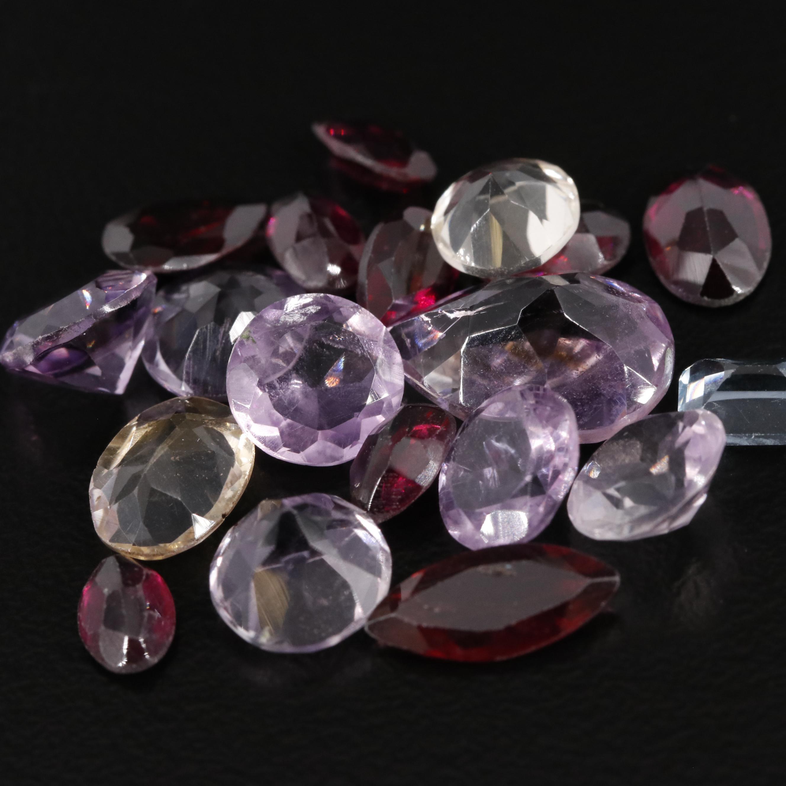 Loose 17.55 CTW Amethyst, Garnet and Citrine Lot