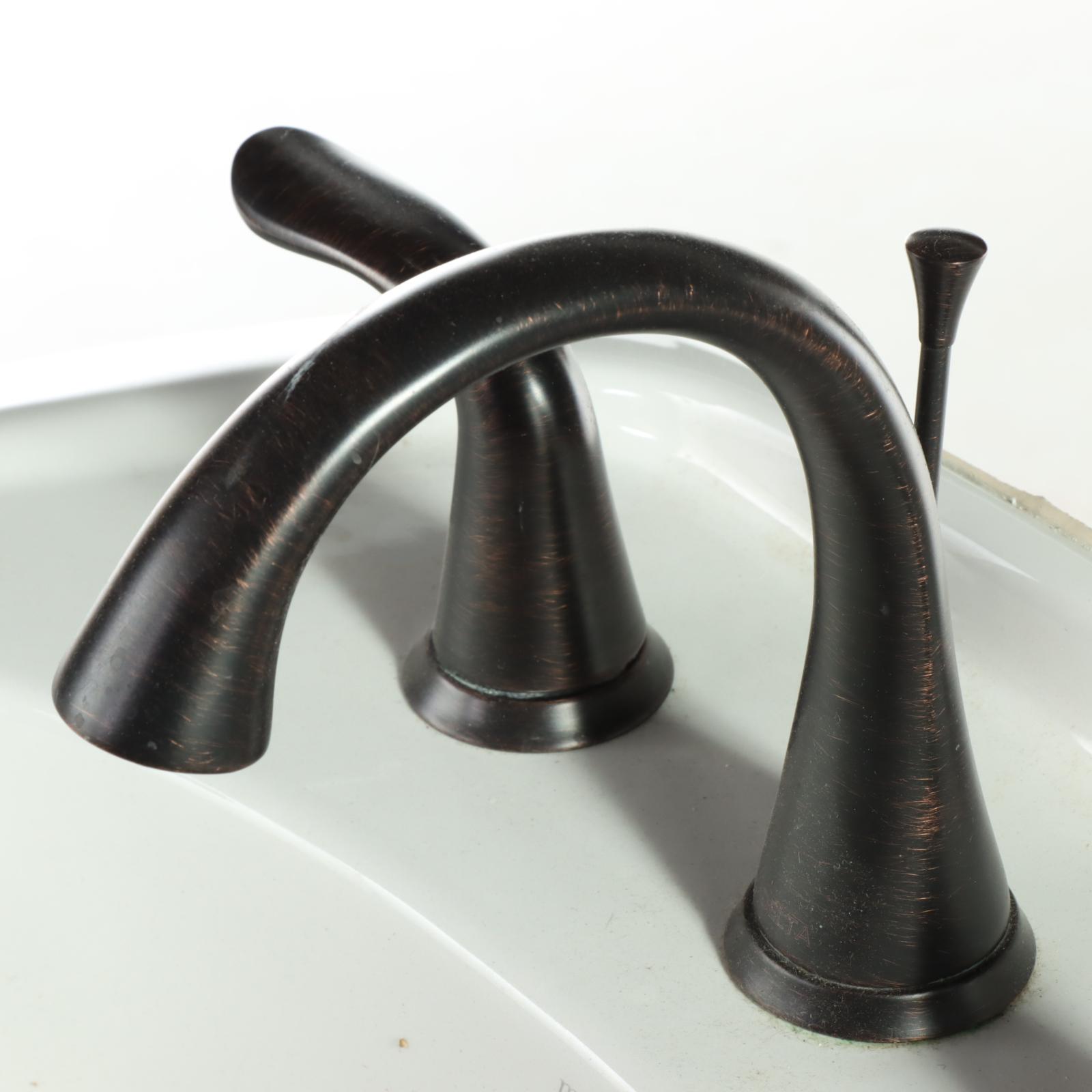 Mansfield Contemporary White Porcelain Pedestal Sink With Faucet