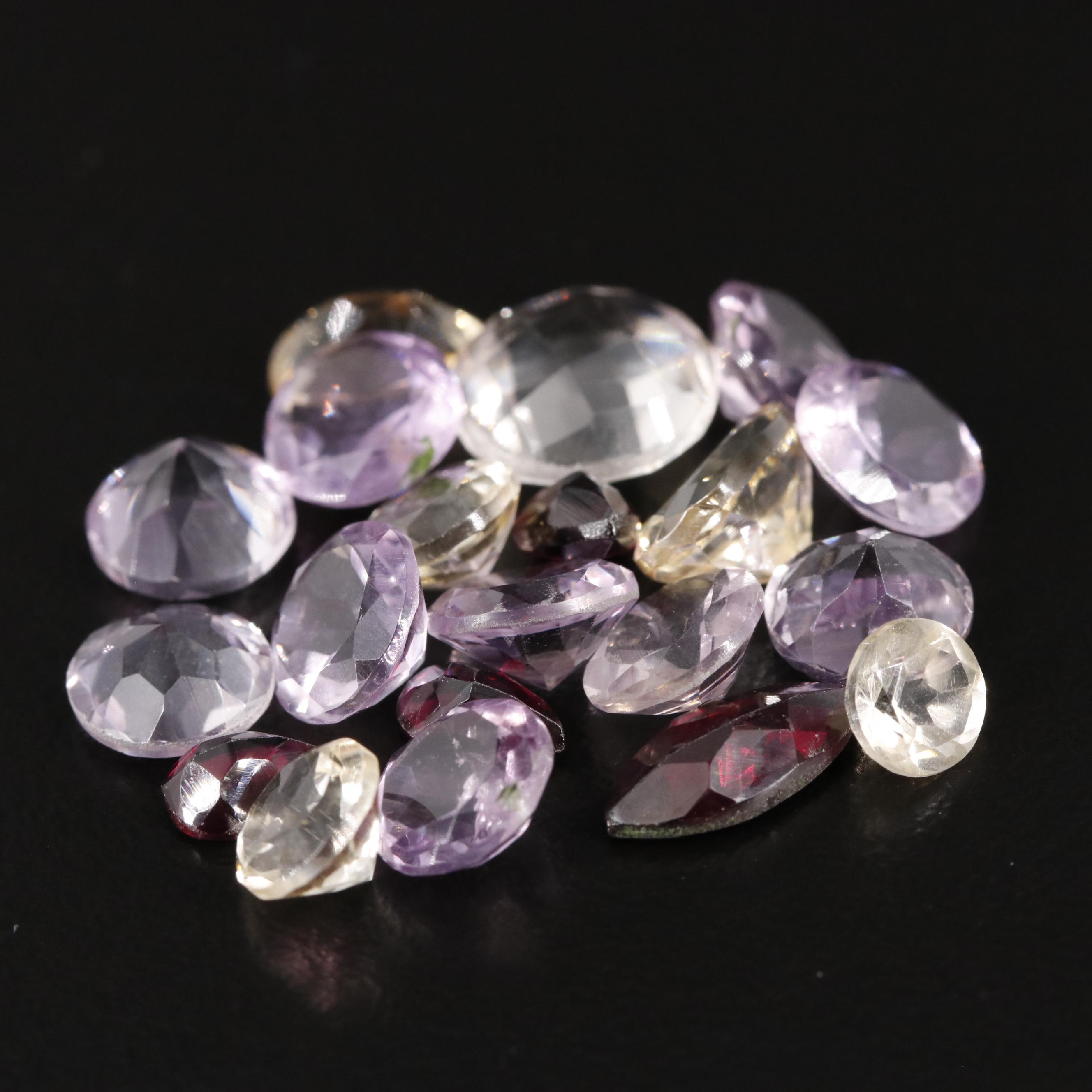 Loose 21.32 CTW Amethyst, Citrine and Garnet Lot