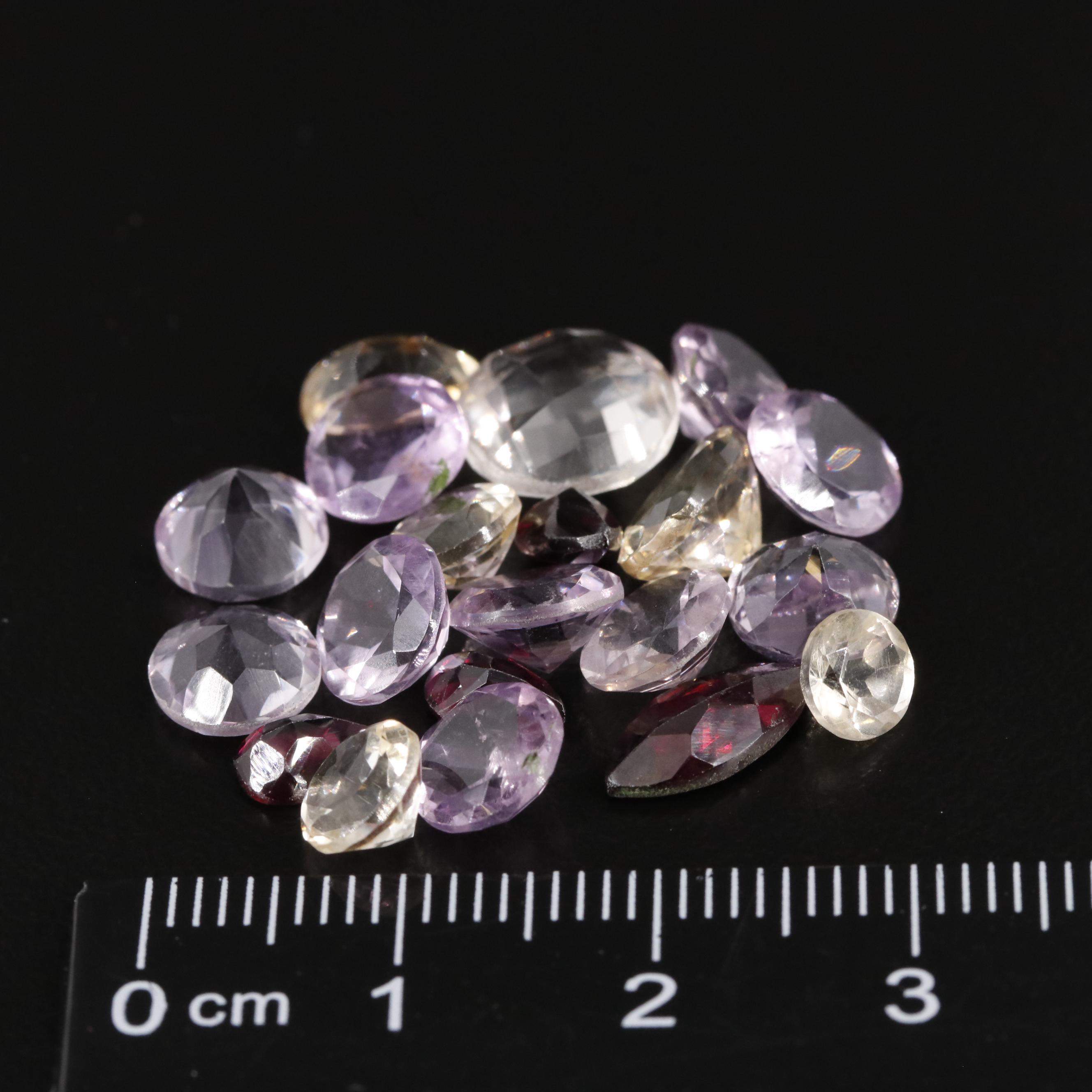Loose 21.32 CTW Amethyst, Citrine and Garnet Lot