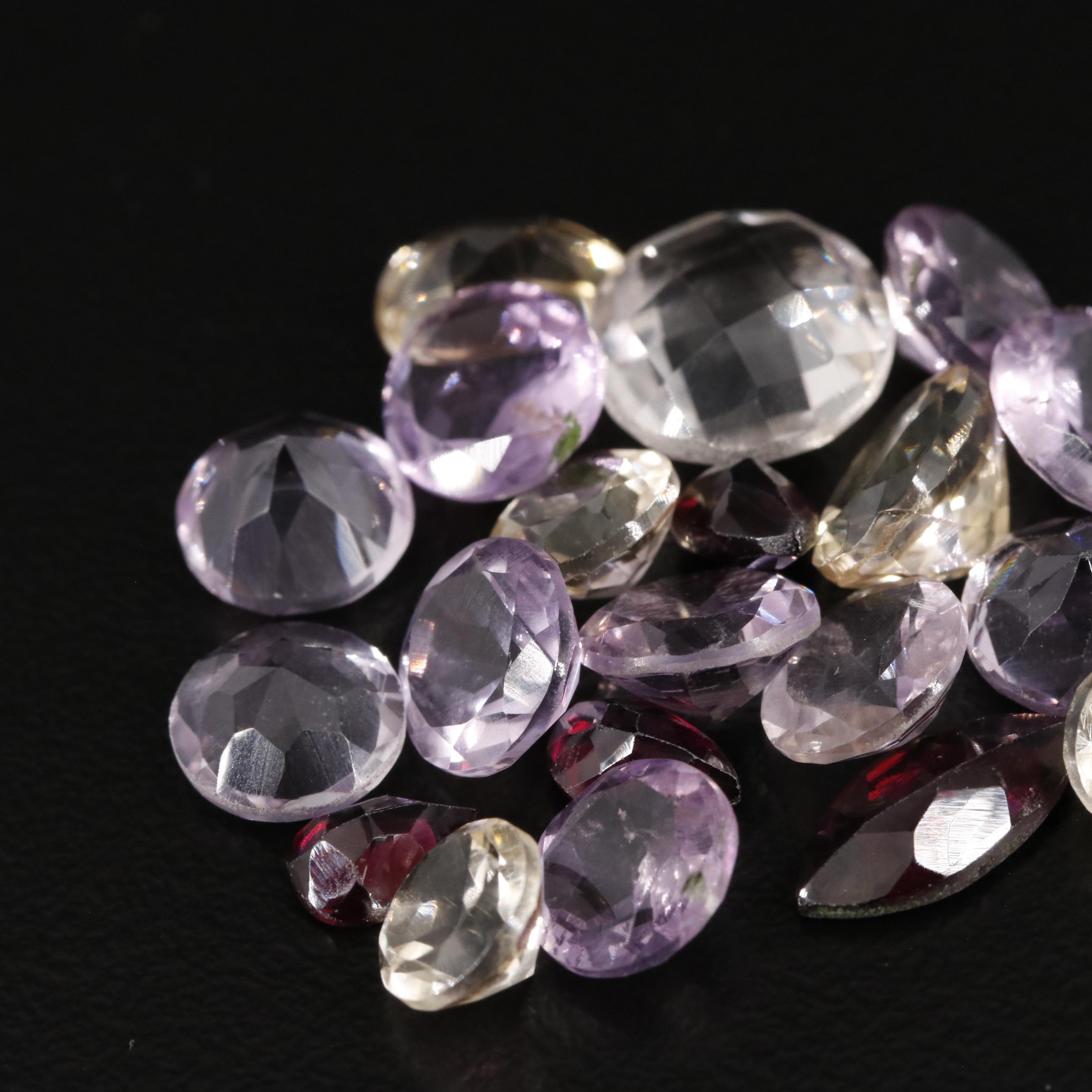Loose 21.32 CTW Amethyst, Citrine and Garnet Lot