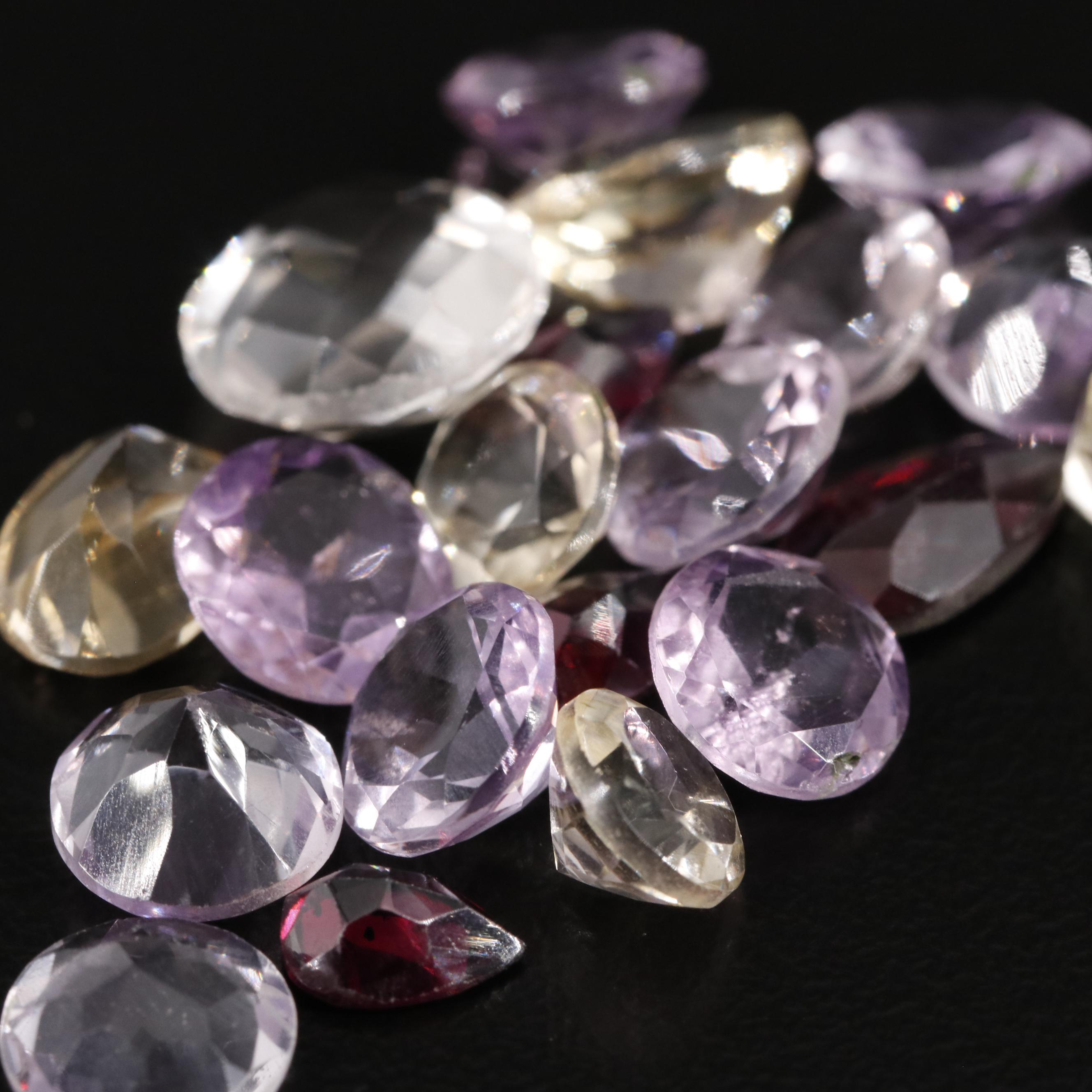 Loose 21.32 CTW Amethyst, Citrine and Garnet Lot