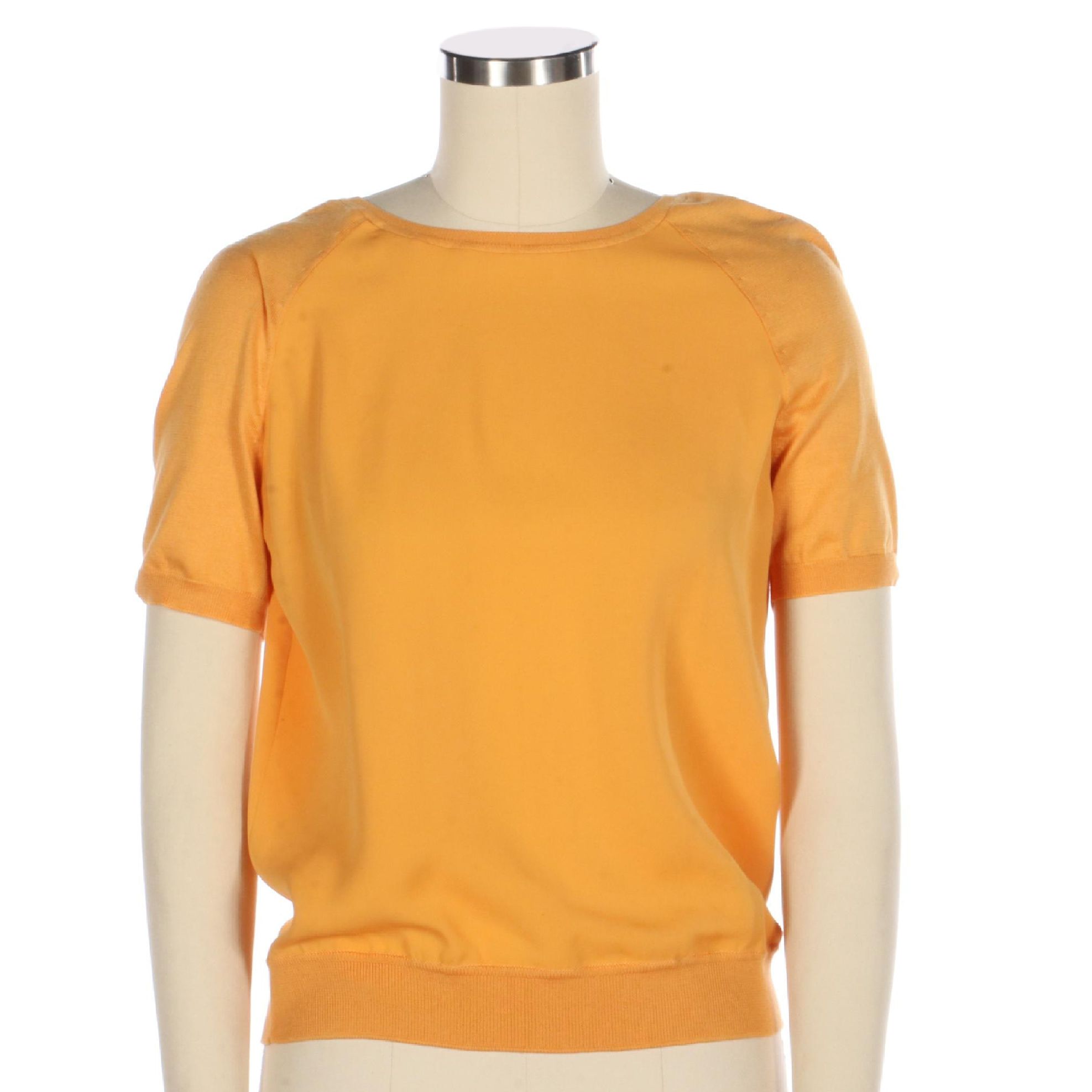 Loro Piana Silk Blend Knit Short Sleeve Top