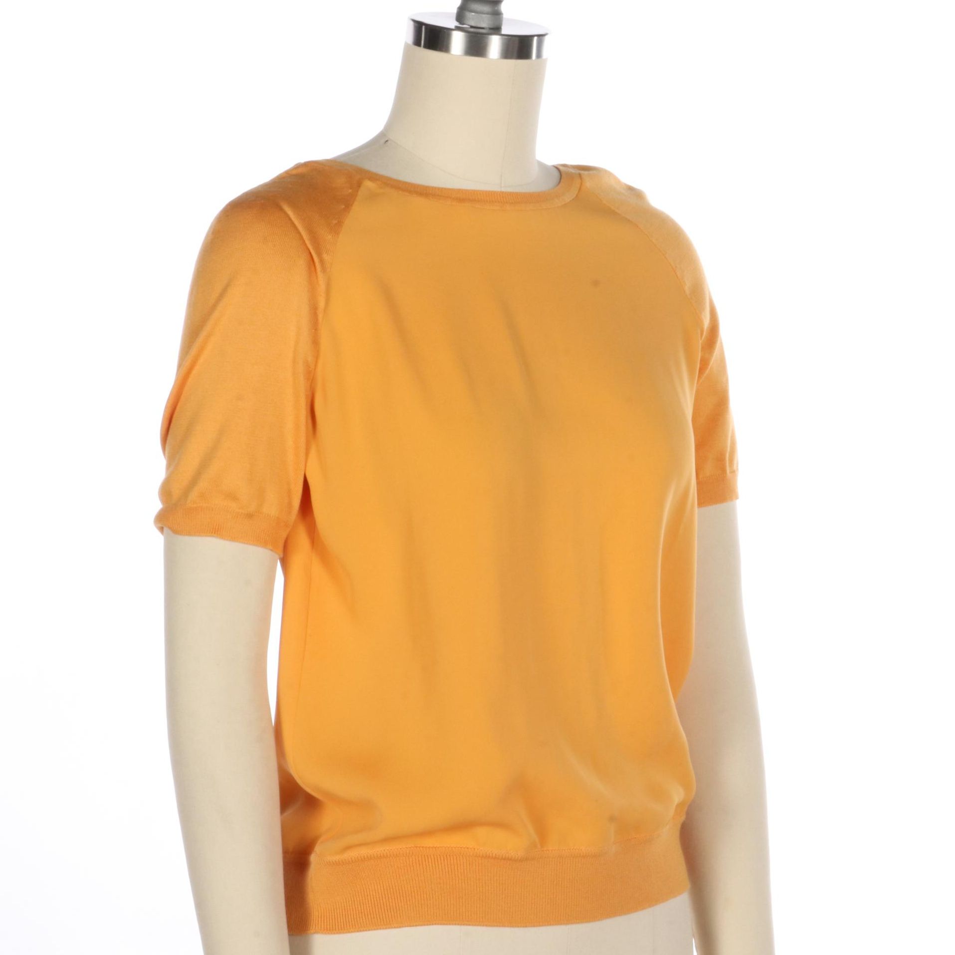 Loro Piana Silk Blend Knit Short Sleeve Top