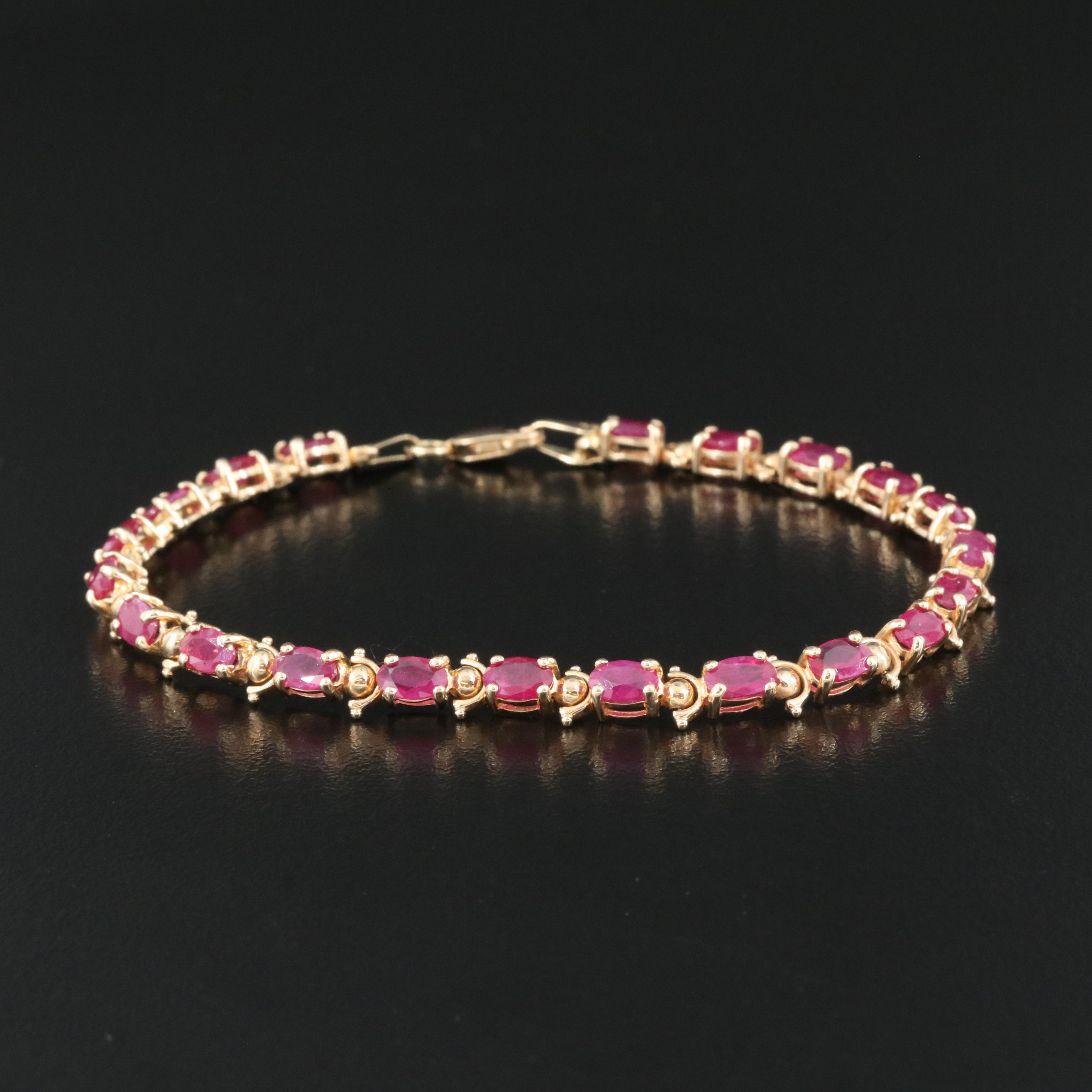 14K Ruby Line Bracelet
