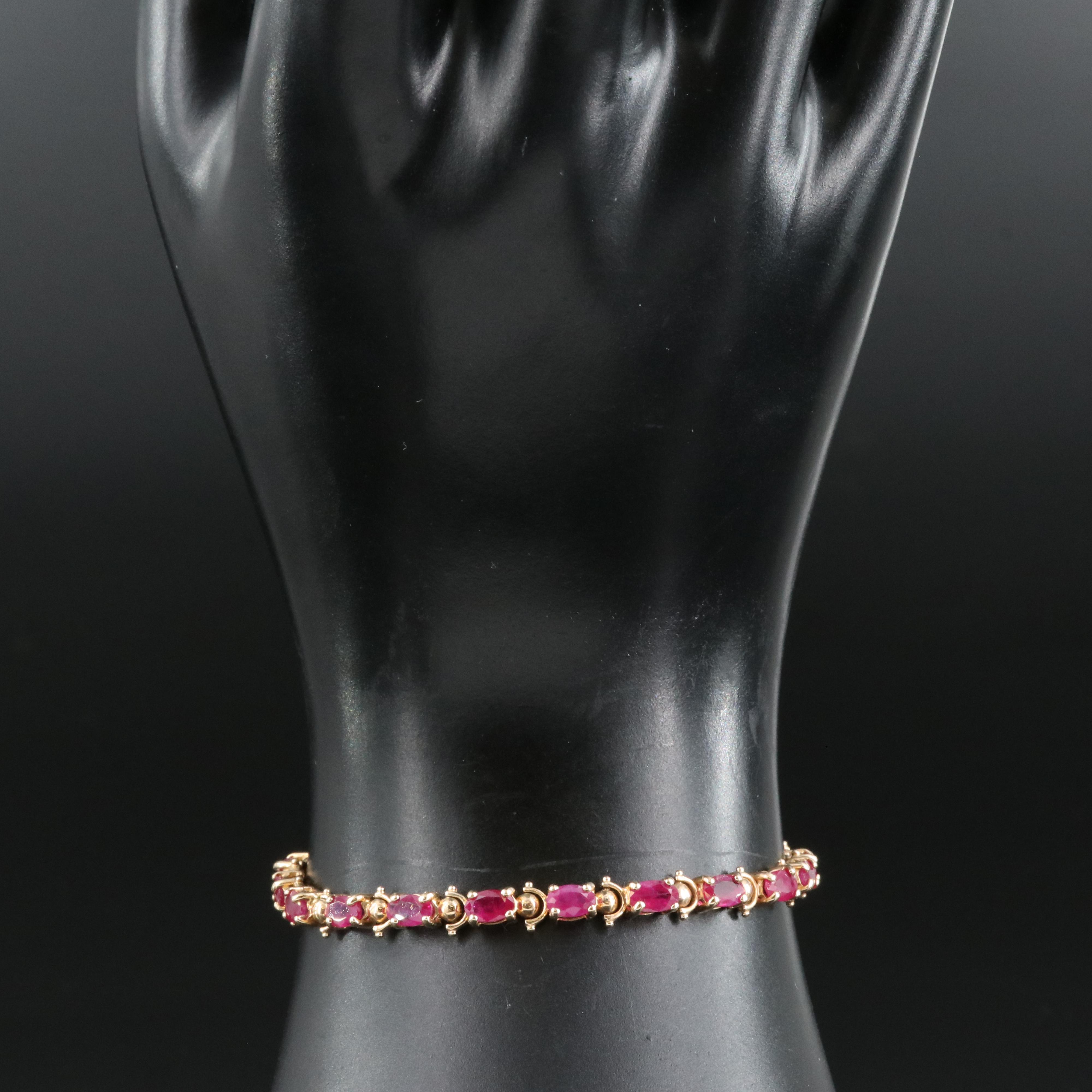 14K Ruby Line Bracelet