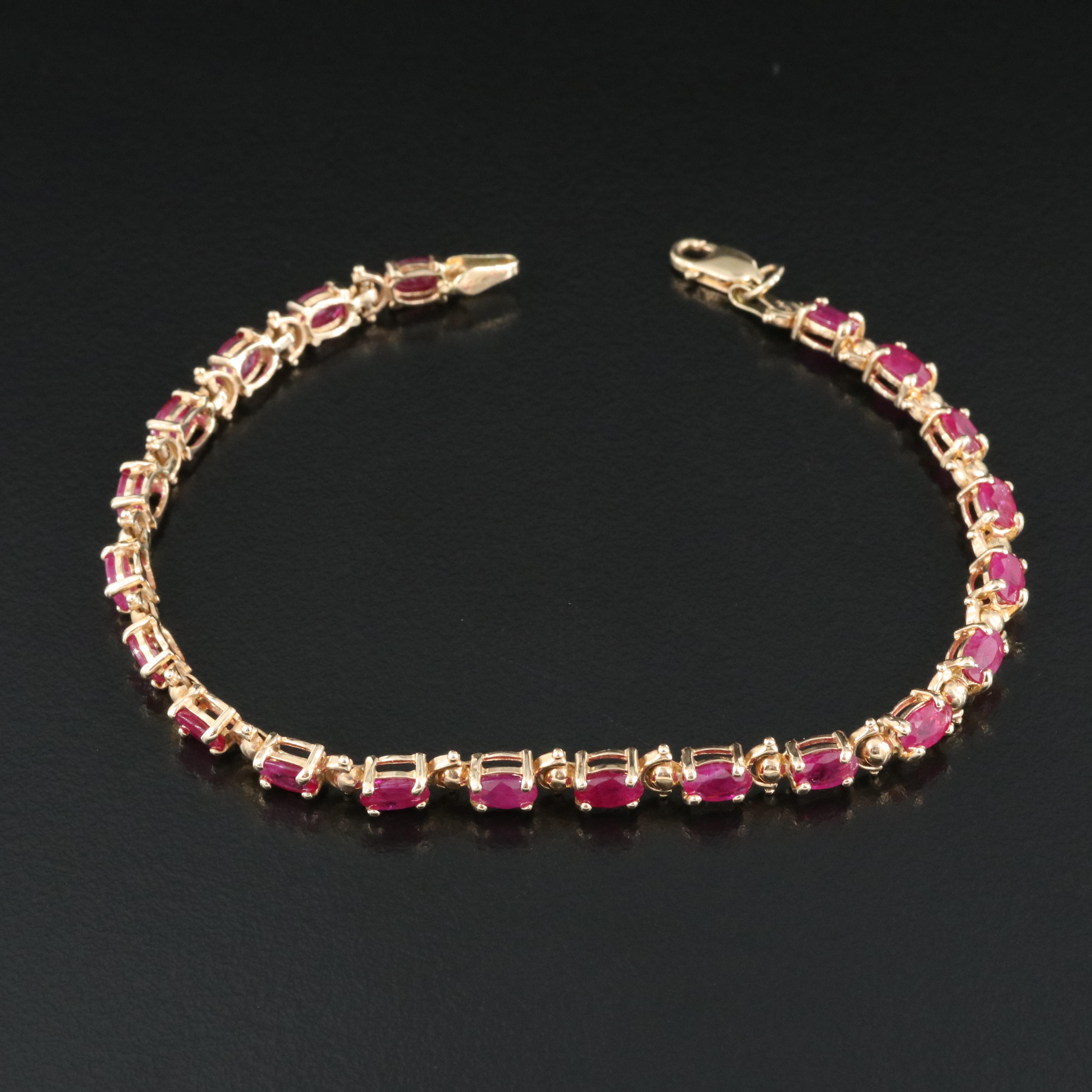 14K Ruby Line Bracelet