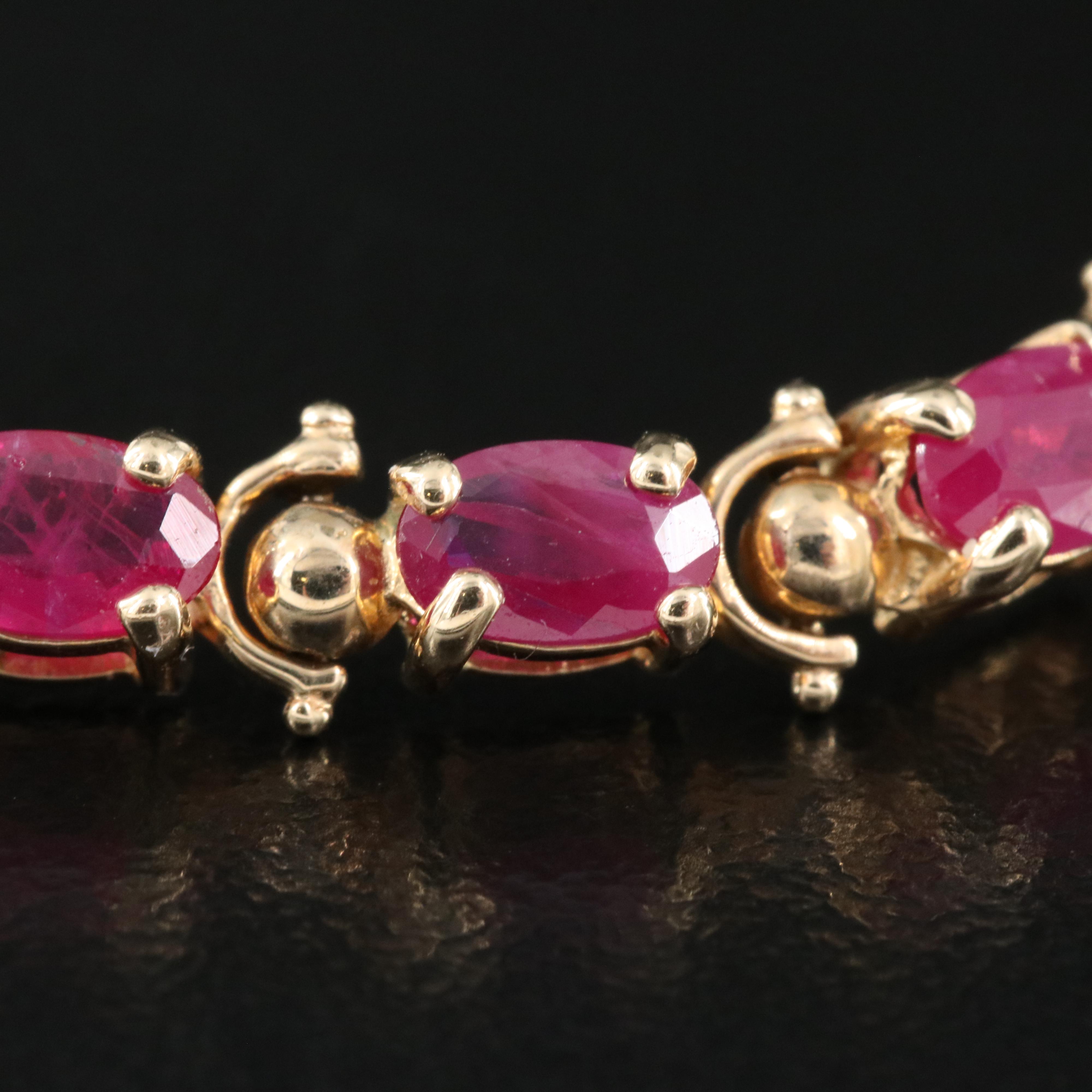14K Ruby Line Bracelet
