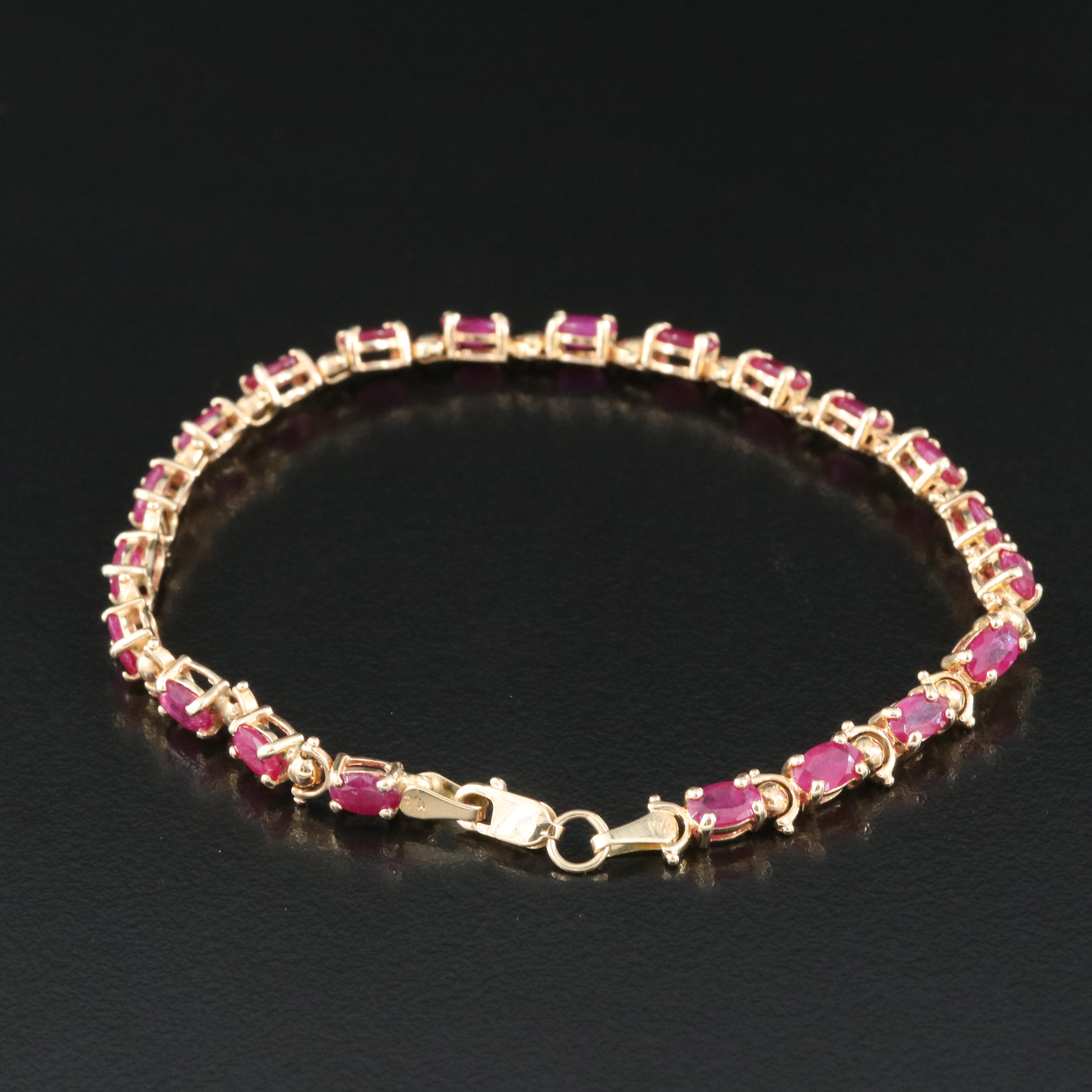 14K Ruby Line Bracelet