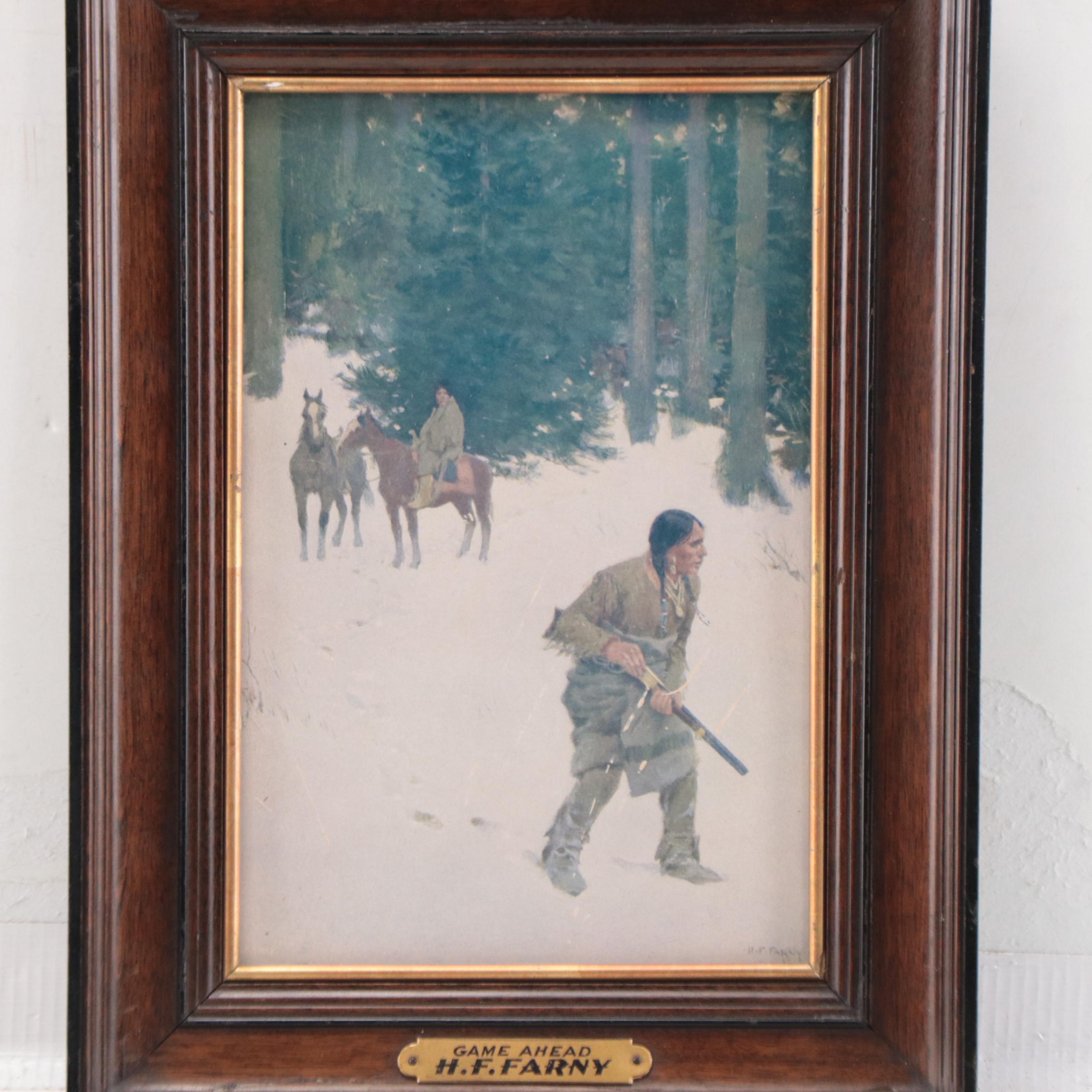 Offset Lithograph After Henry Farny "Game Ahead," Late 20th Century