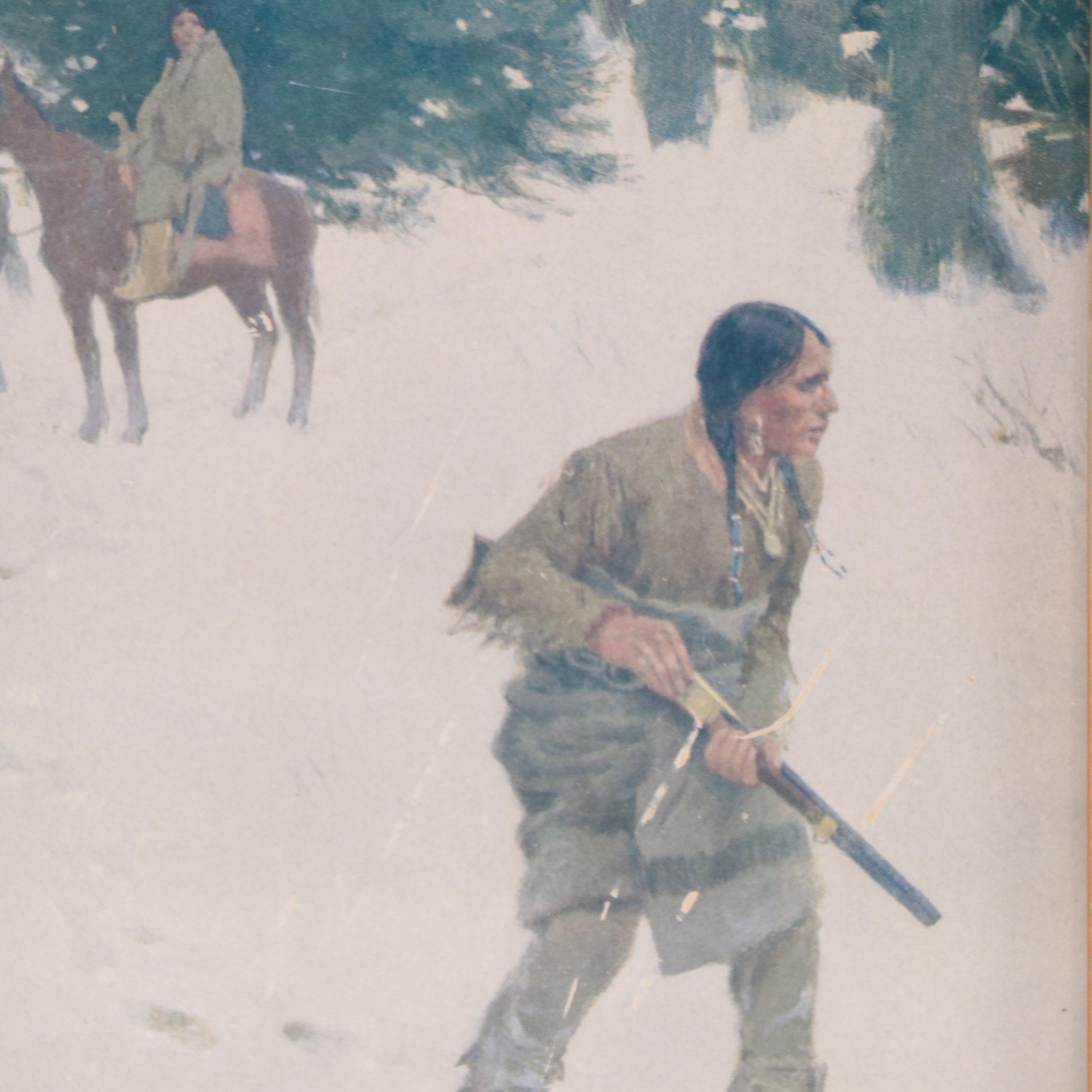 Offset Lithograph After Henry Farny "Game Ahead," Late 20th Century