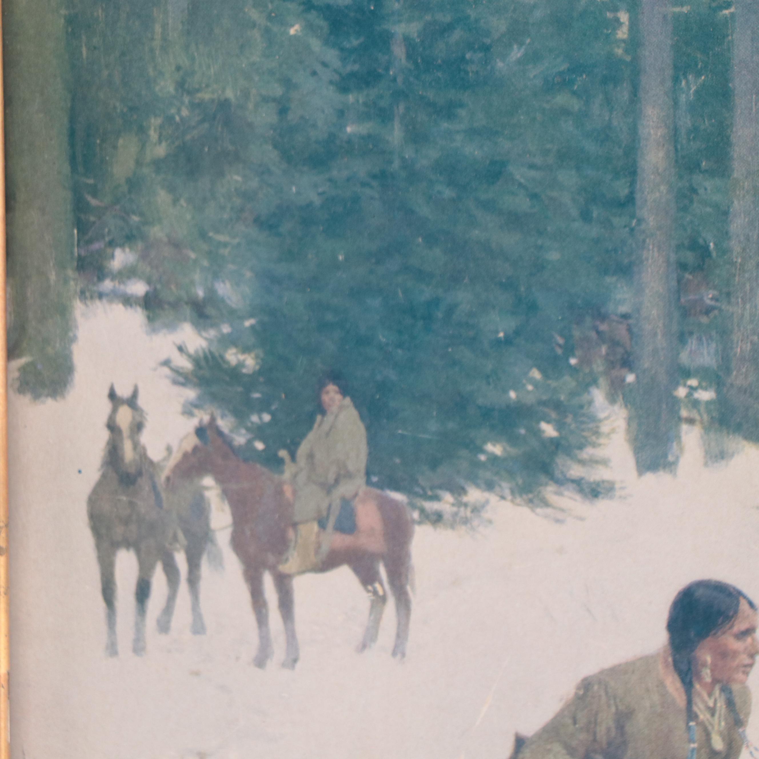 Offset Lithograph After Henry Farny "Game Ahead," Late 20th Century